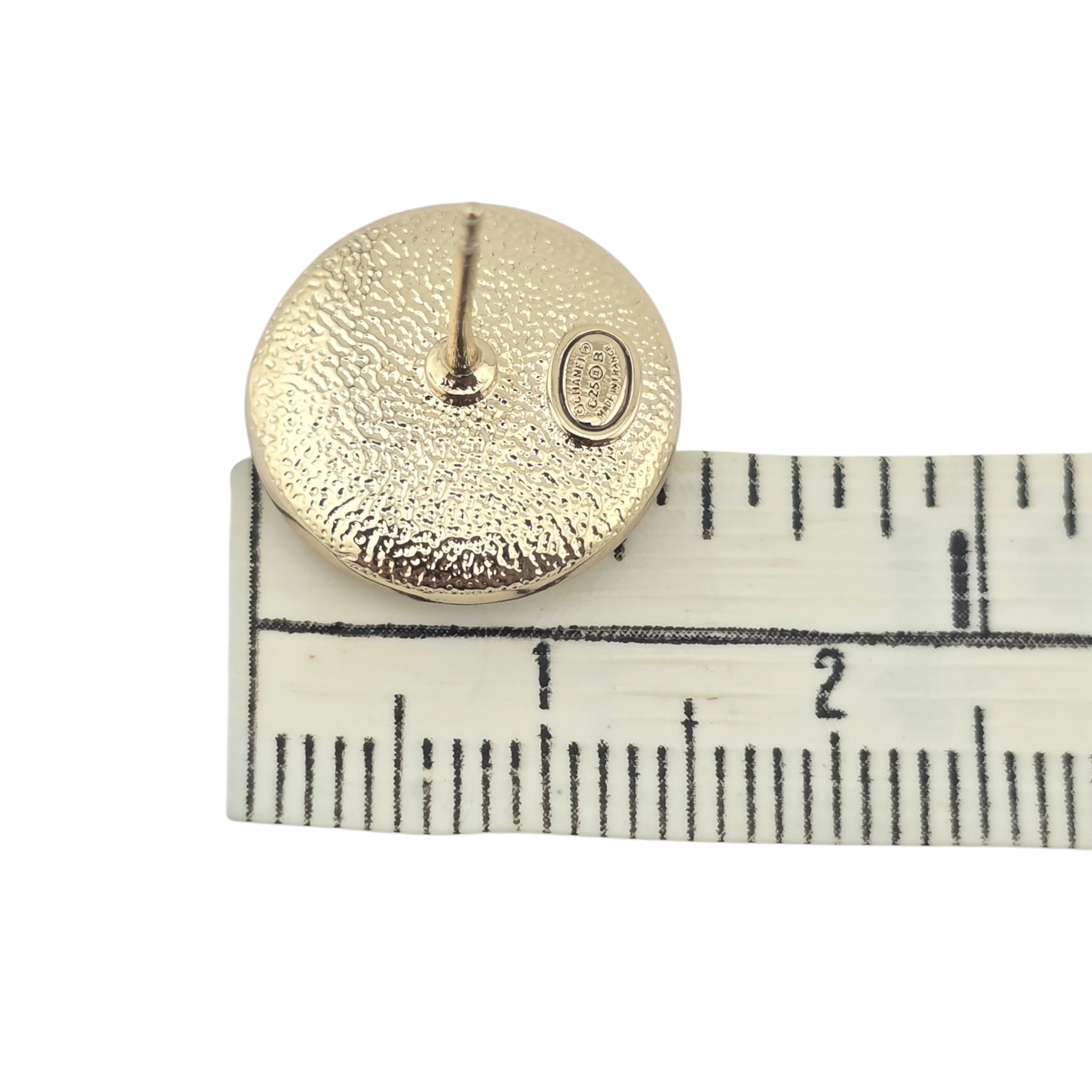 Chanel CC Black Resin Crystal Earrings 2025