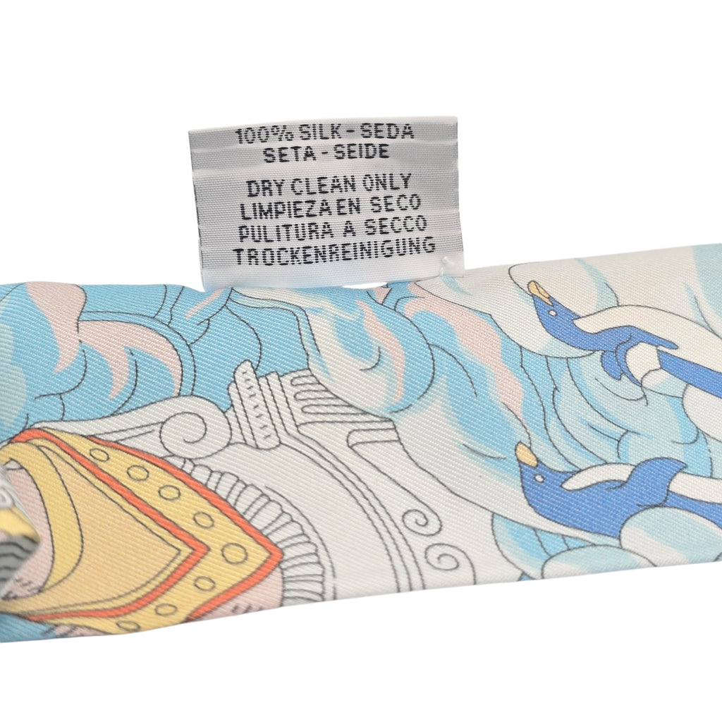 Hermes Silk Sur Mon Nuage Twilly Apricot Bleu Multicolor