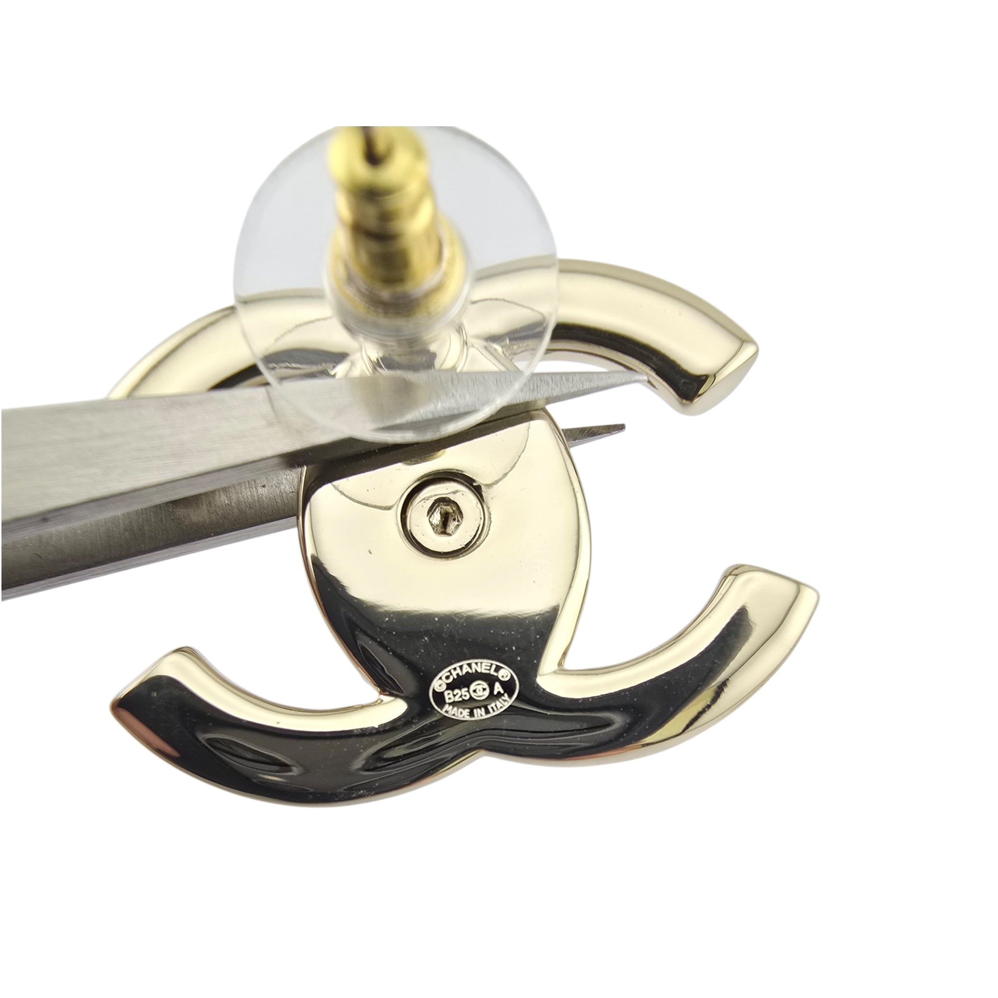 Chanel Metal CC Turnlock Earrings Gold