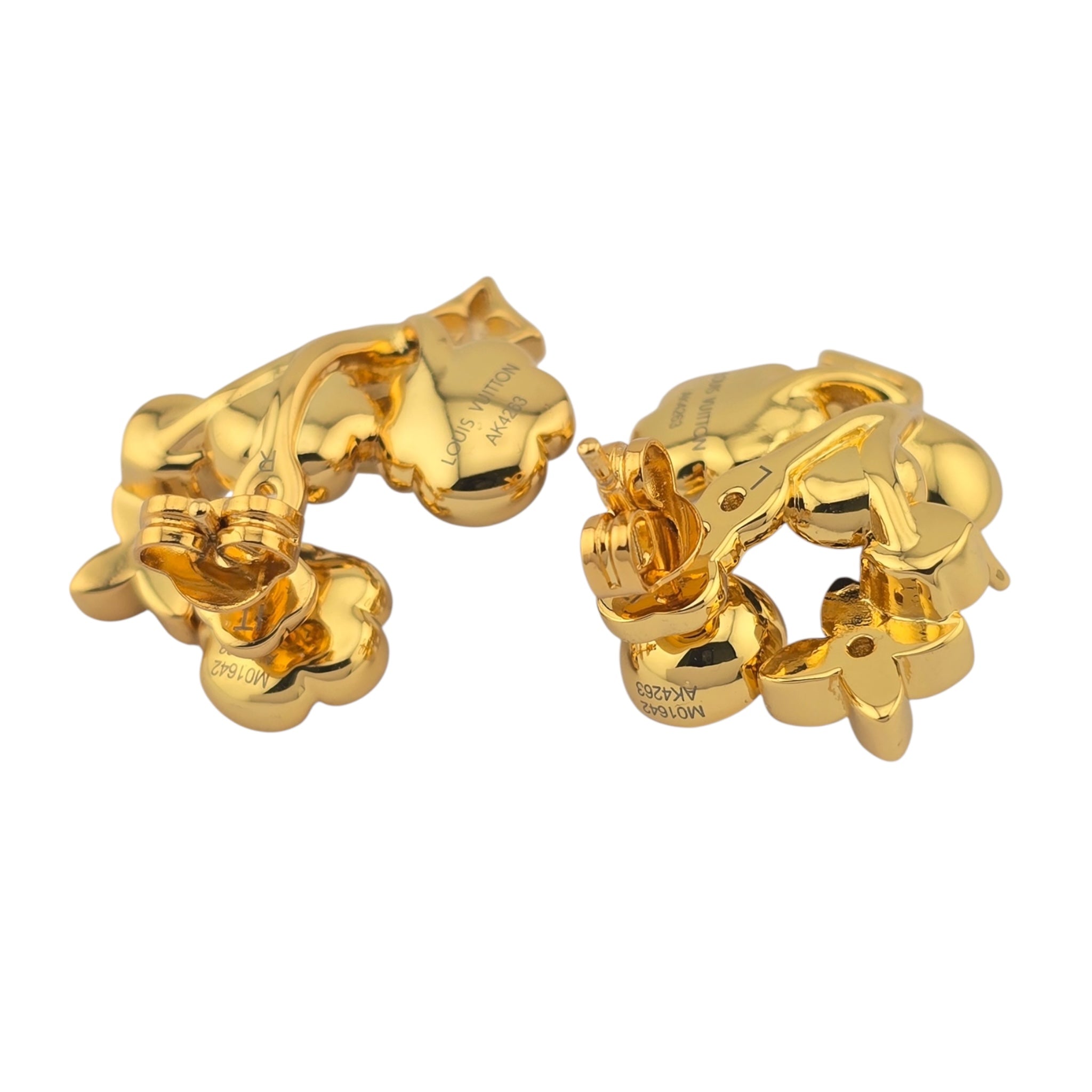 Louis Vuitton LV Metal Crystal Pearl Botanica Earrings Gold LOUIS VUITTON