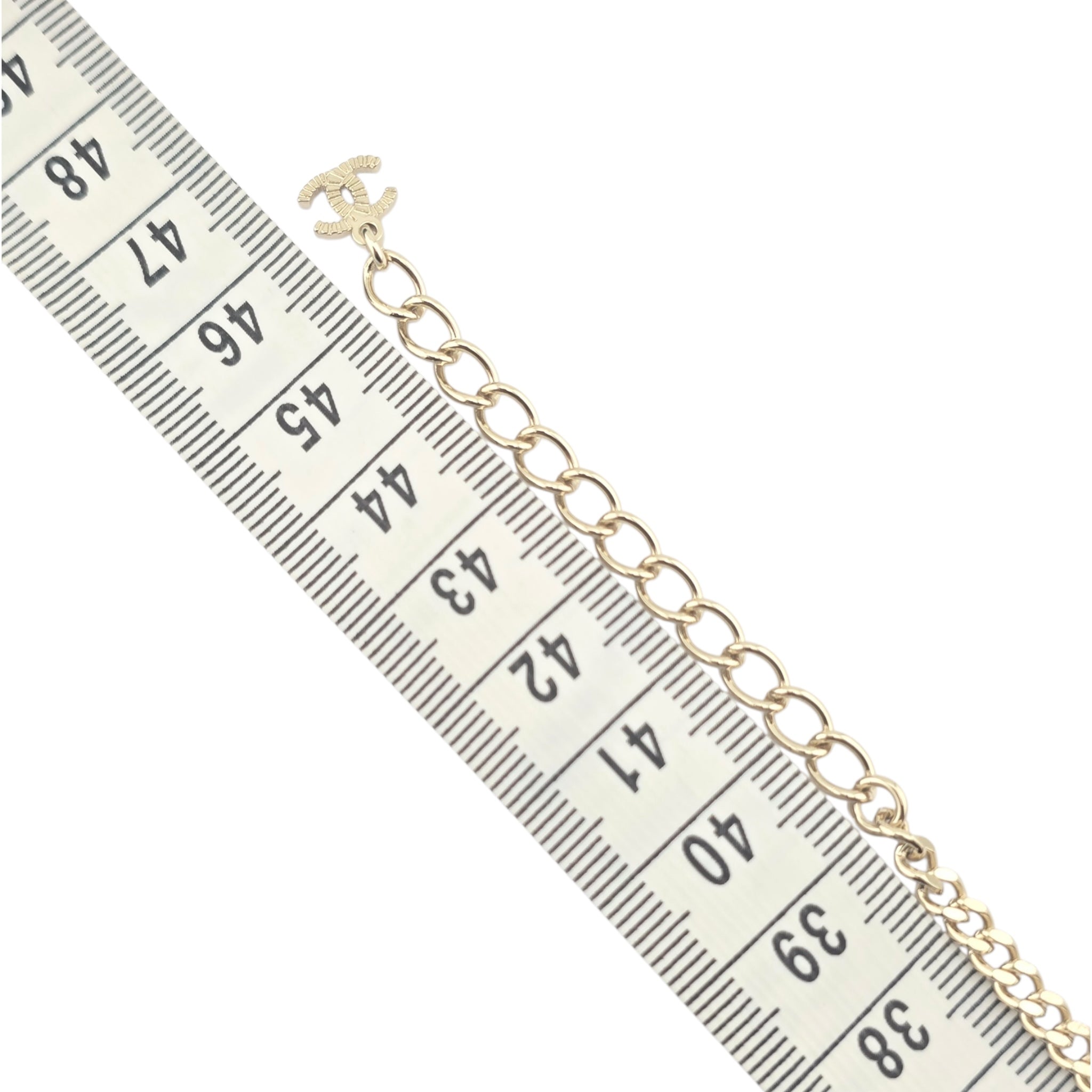 Chanel CC Black Leather Gold Necklace 2025 CHANEL