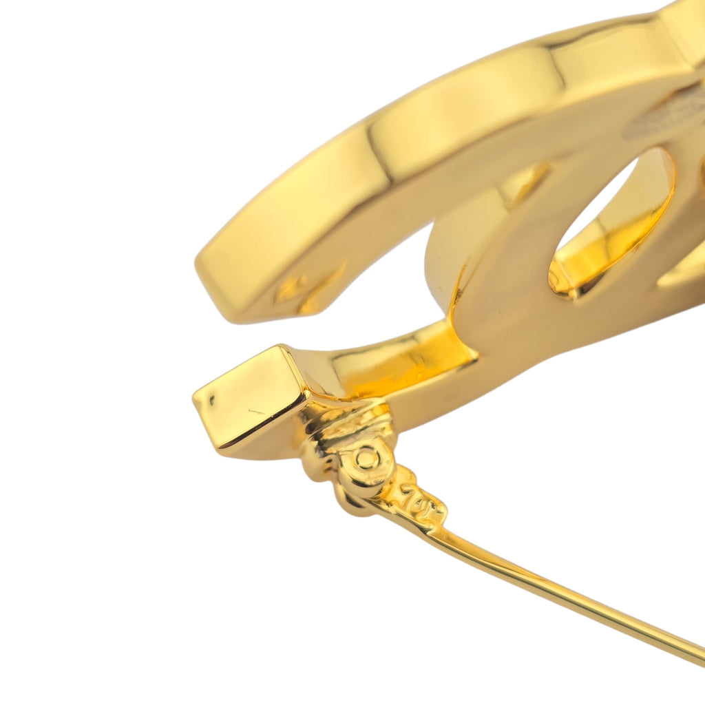 Chanel CC Gold Black Resin Brooch 2024 CHANEL