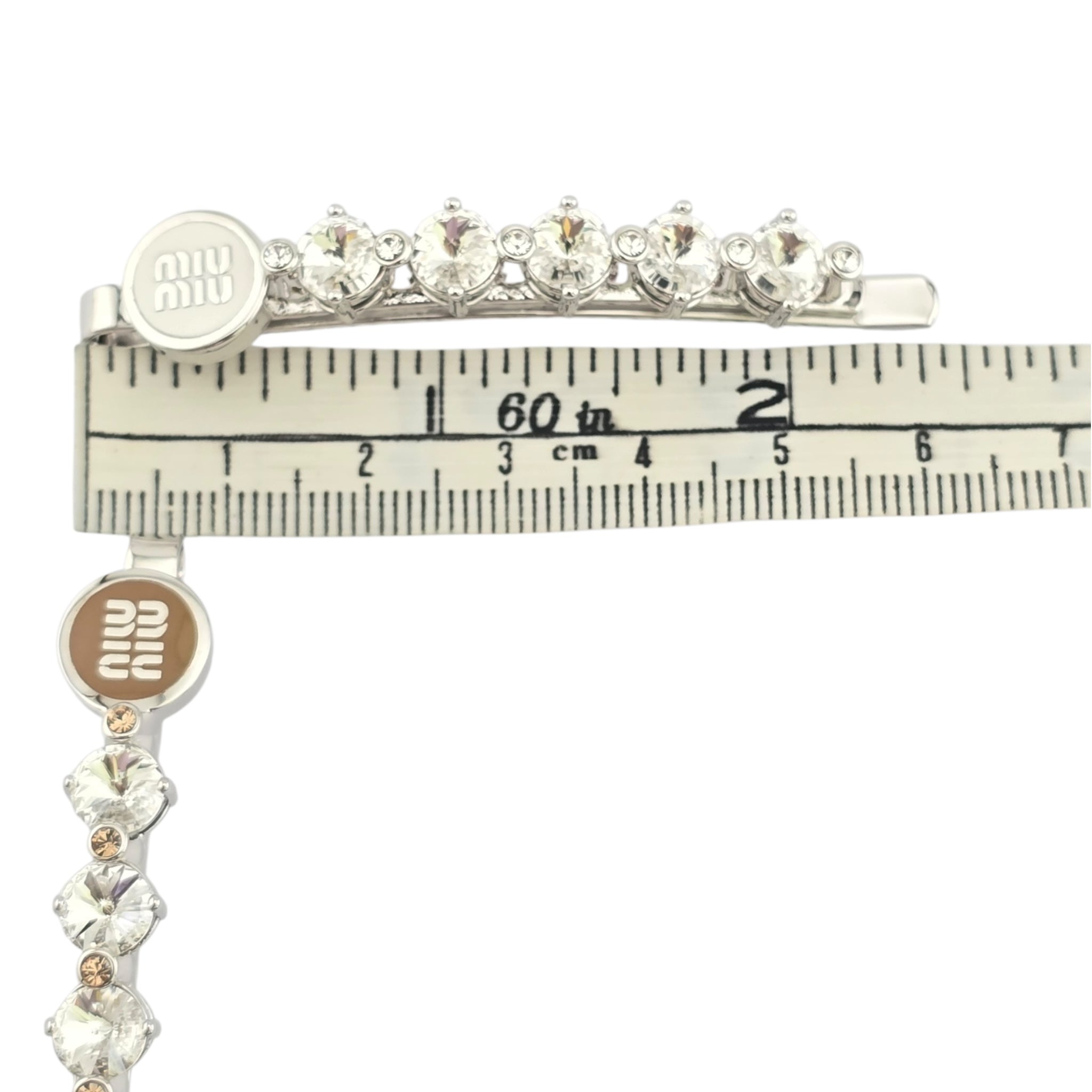 Miu Miu Crystal Silver Hair Clips MIU MIU