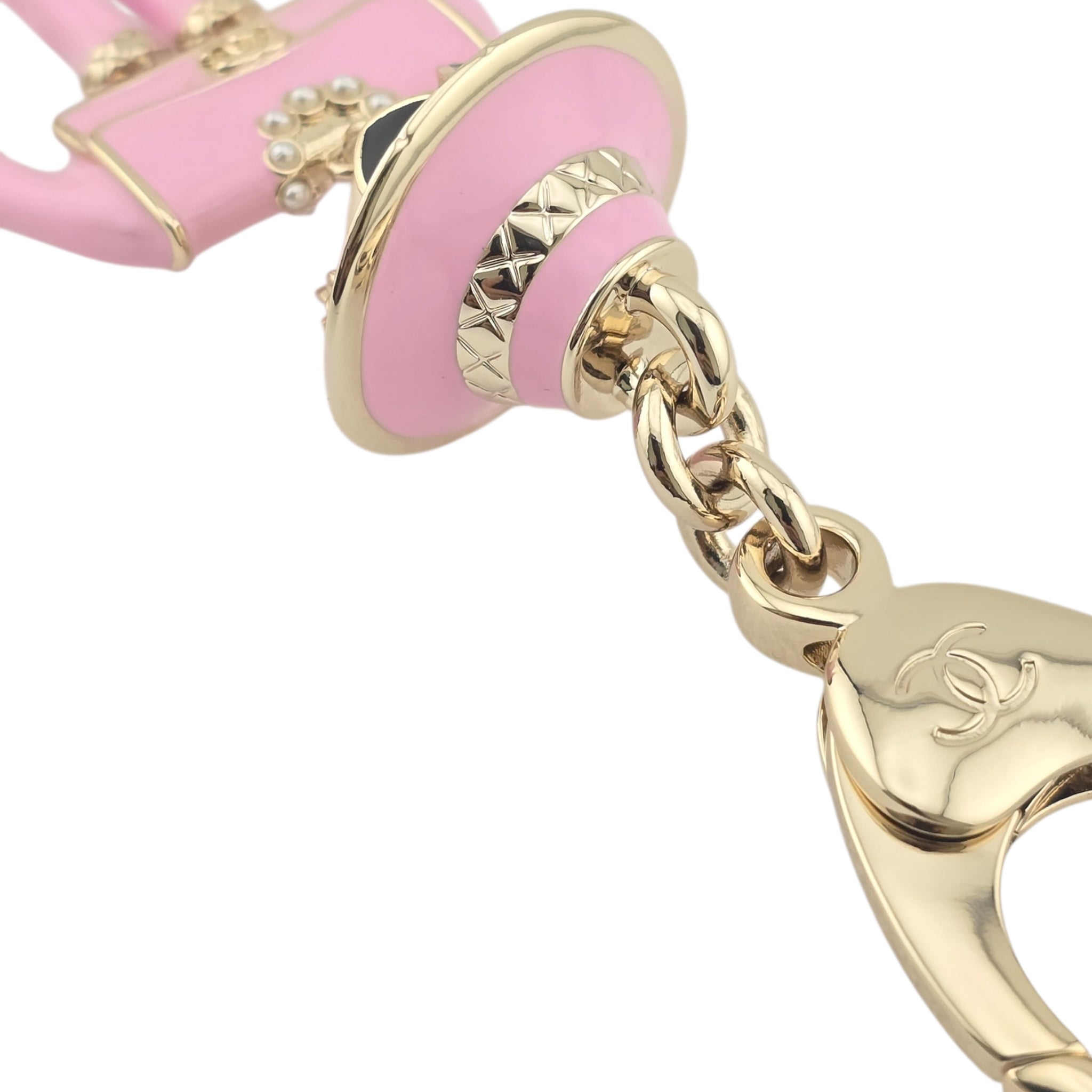 Chanel CC Robot Gabrielle Doll Pink Key Ring Bag Charm 25B CHANEL