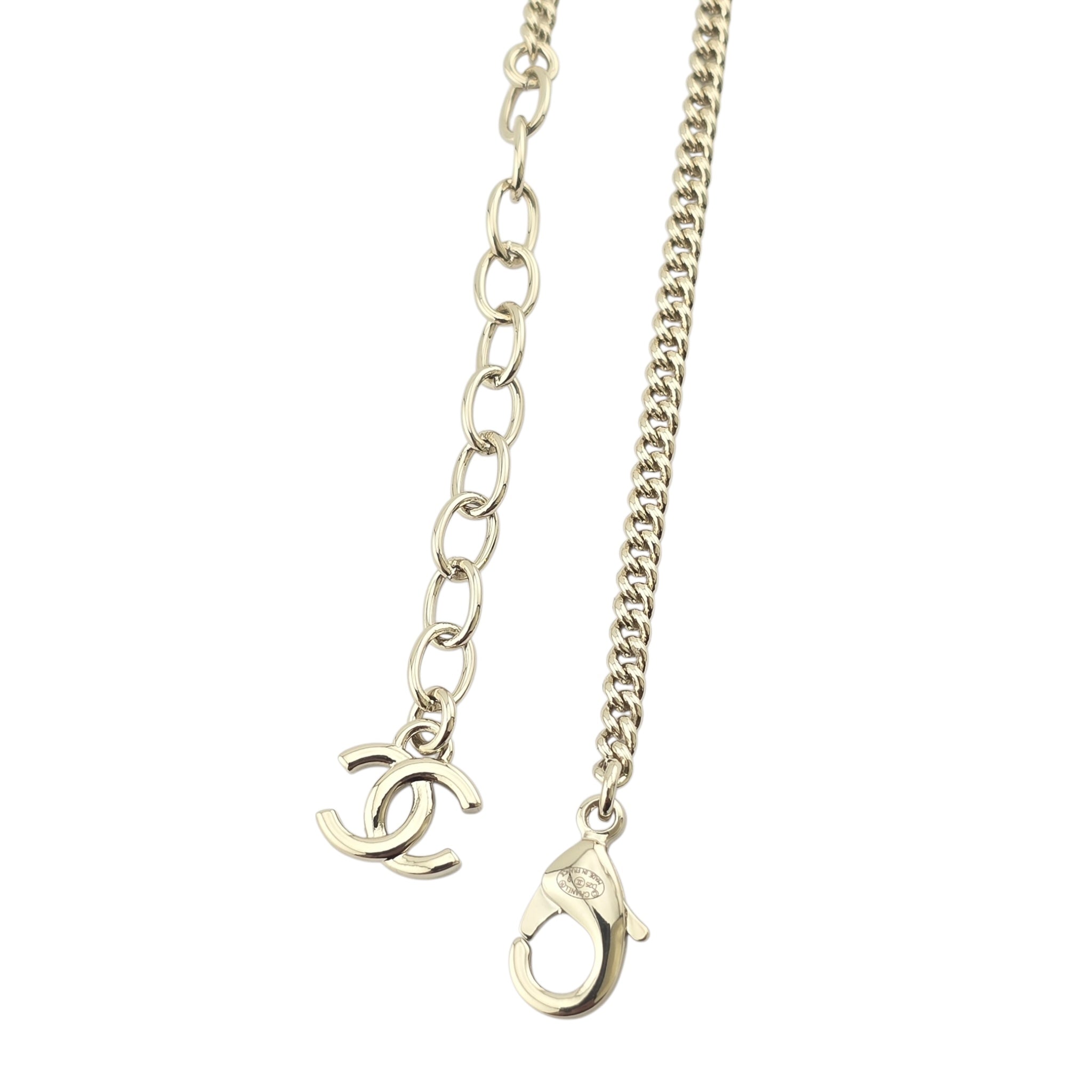 Chanel CC Gold Pink Resin Necklace 2025 CHANEL