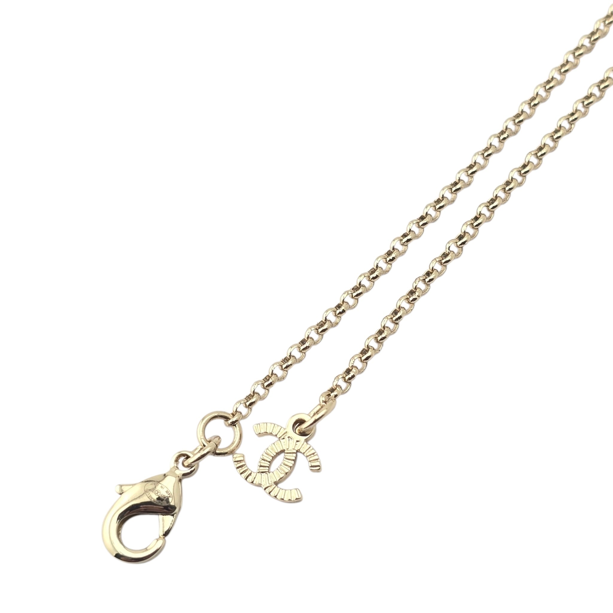 Chanel CC Charms Gold Metal Heart Long Necklace 2024 CHANEL