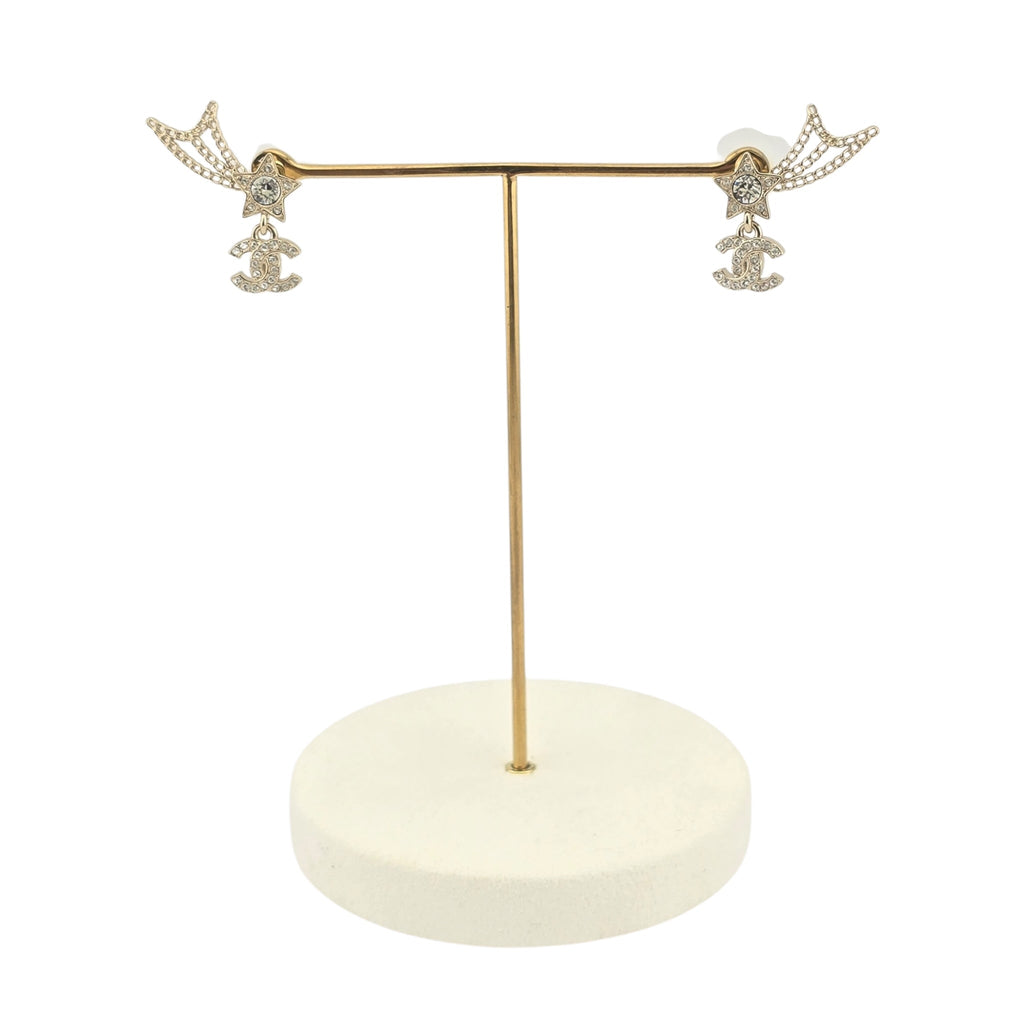 Chanel CC Shooting Star Gold Earrings 25B CHANEL