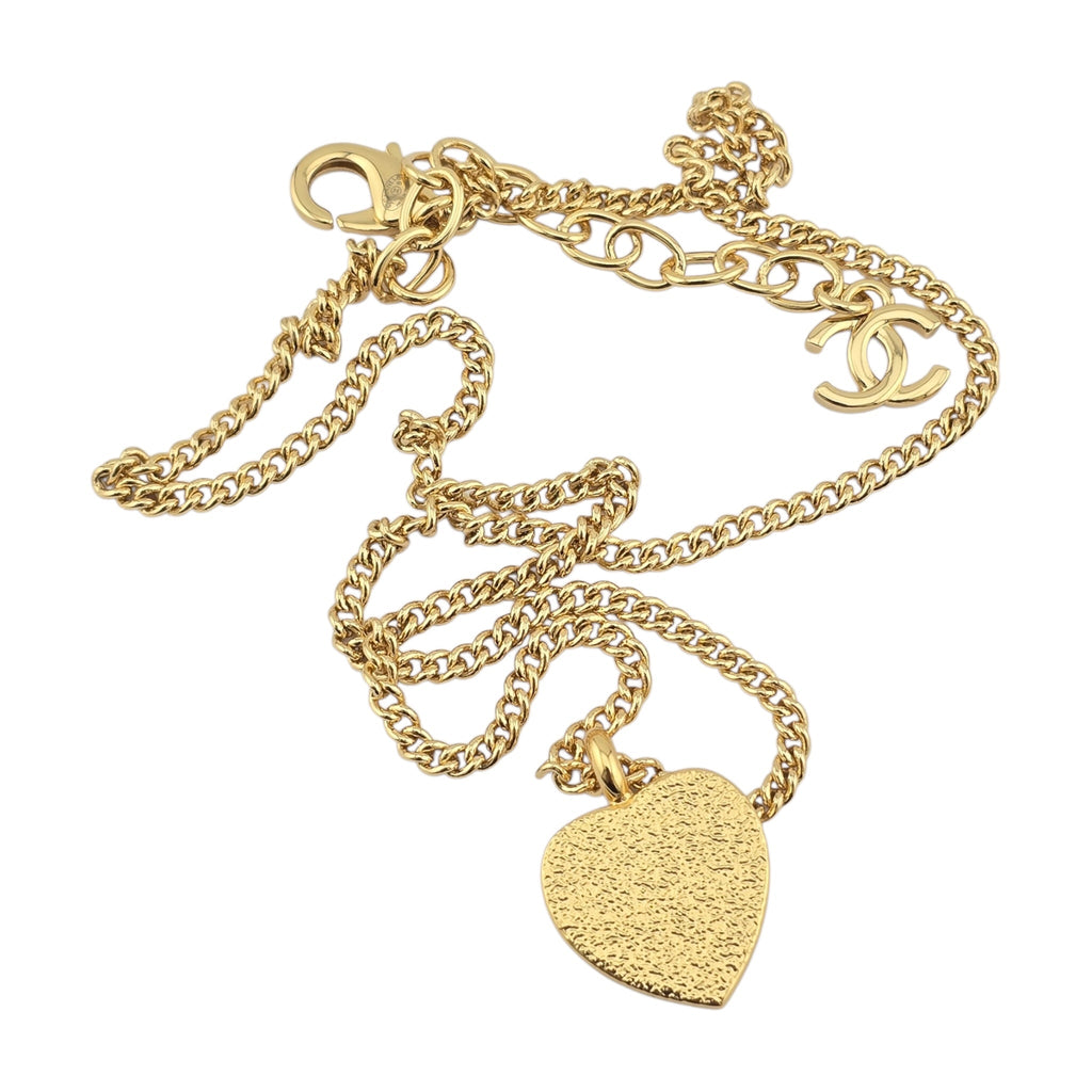 Chanel CC Gold Black Heart Pendant Necklace 2025 CHANEL