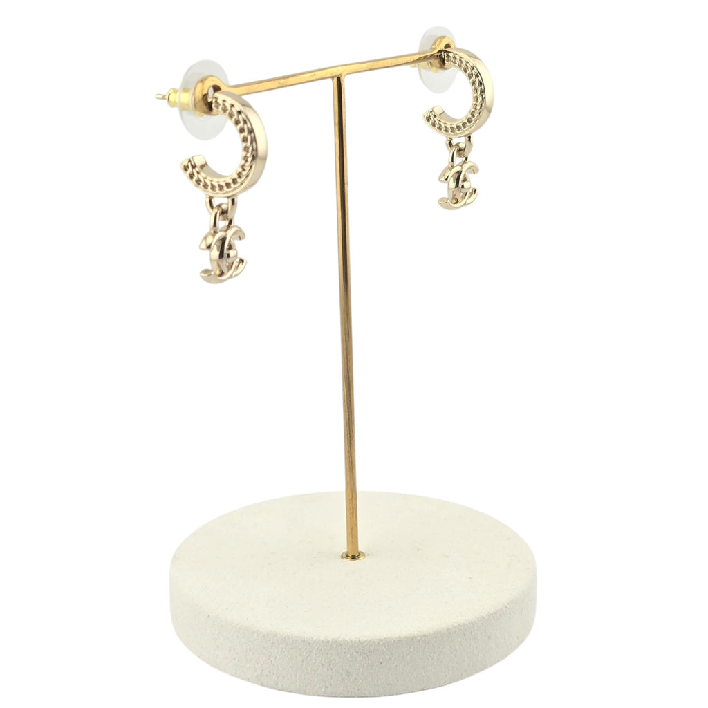 Chanel CC Gold Turnlock Drop Earrings 2025 CHANEL