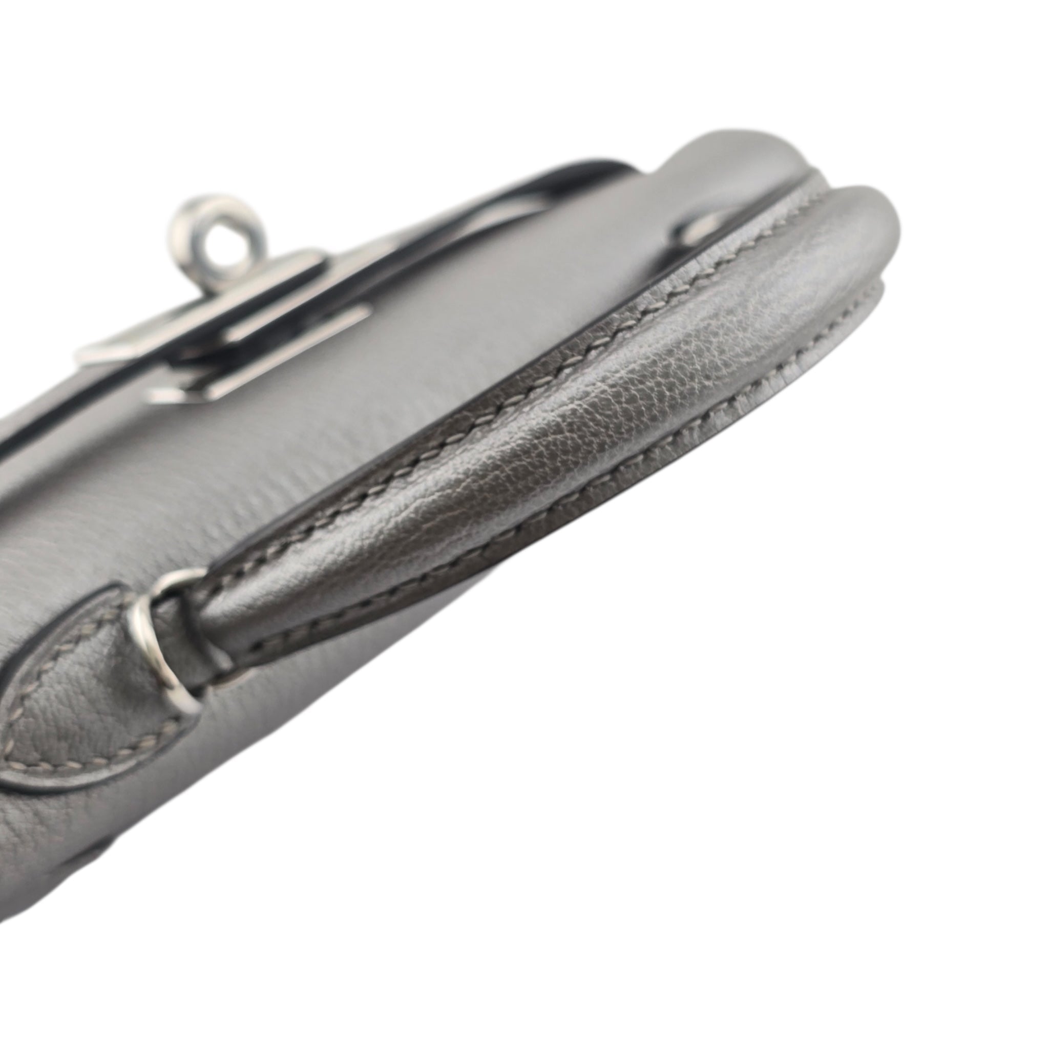 Hermes Mini Kelly II Gris Argente Chevre Chamkilight Palladium Hardware HERMES