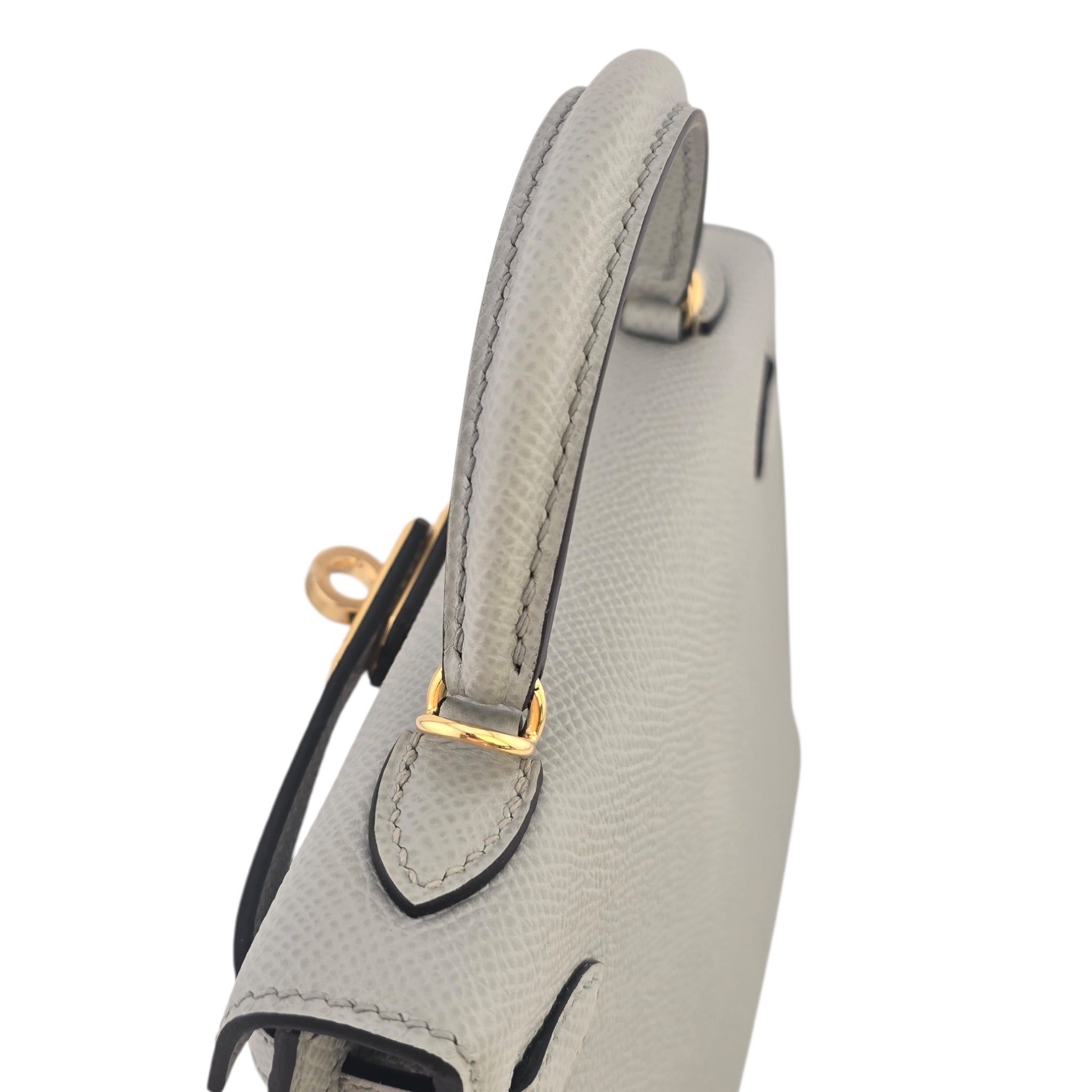 Hermes Mini Kelly II Epsom Bleu Glacier Gold Hardware HERMES