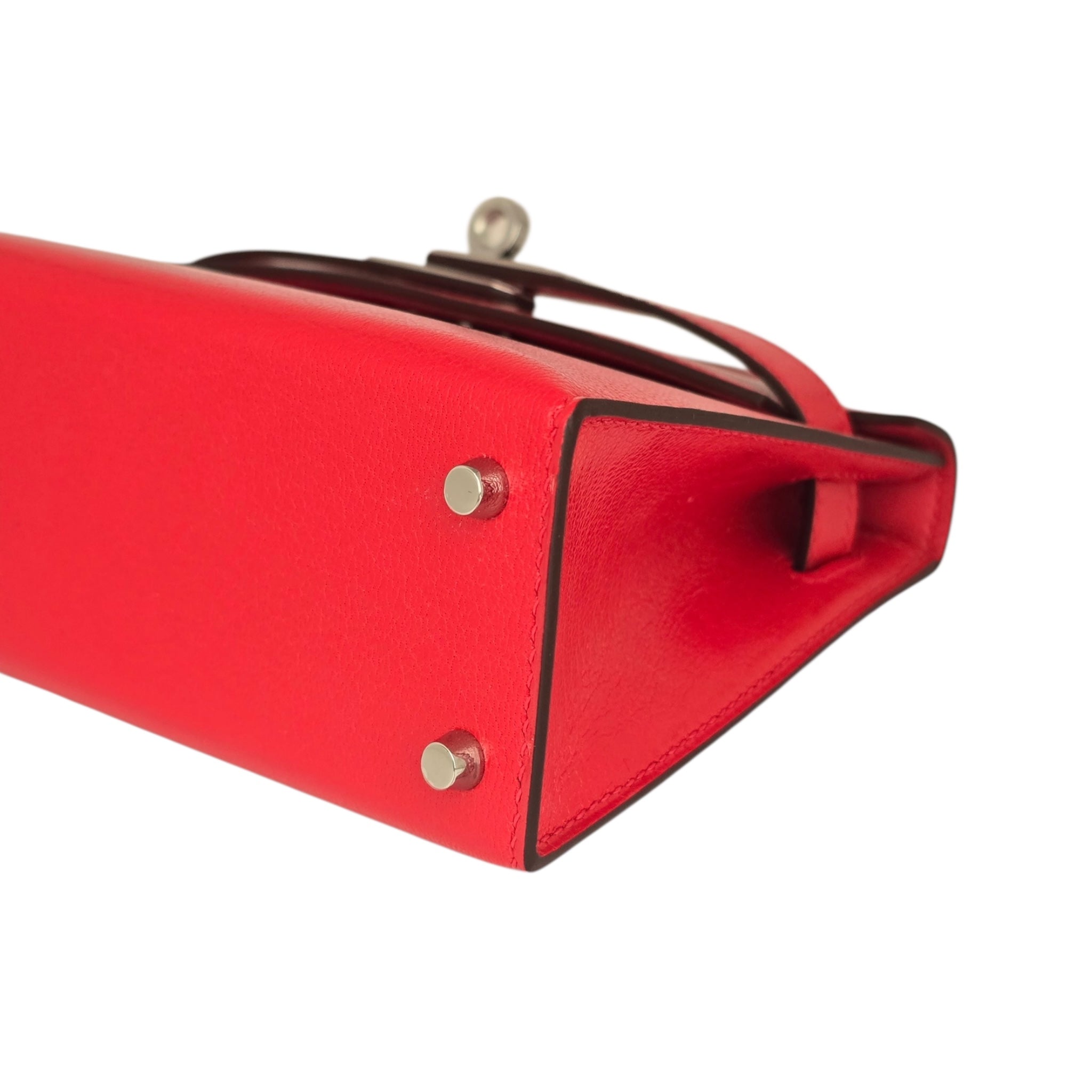 Hermes Mini Kelly II Rouge De Coeur Chèvre Chamkila Palladium Hardware HERMES