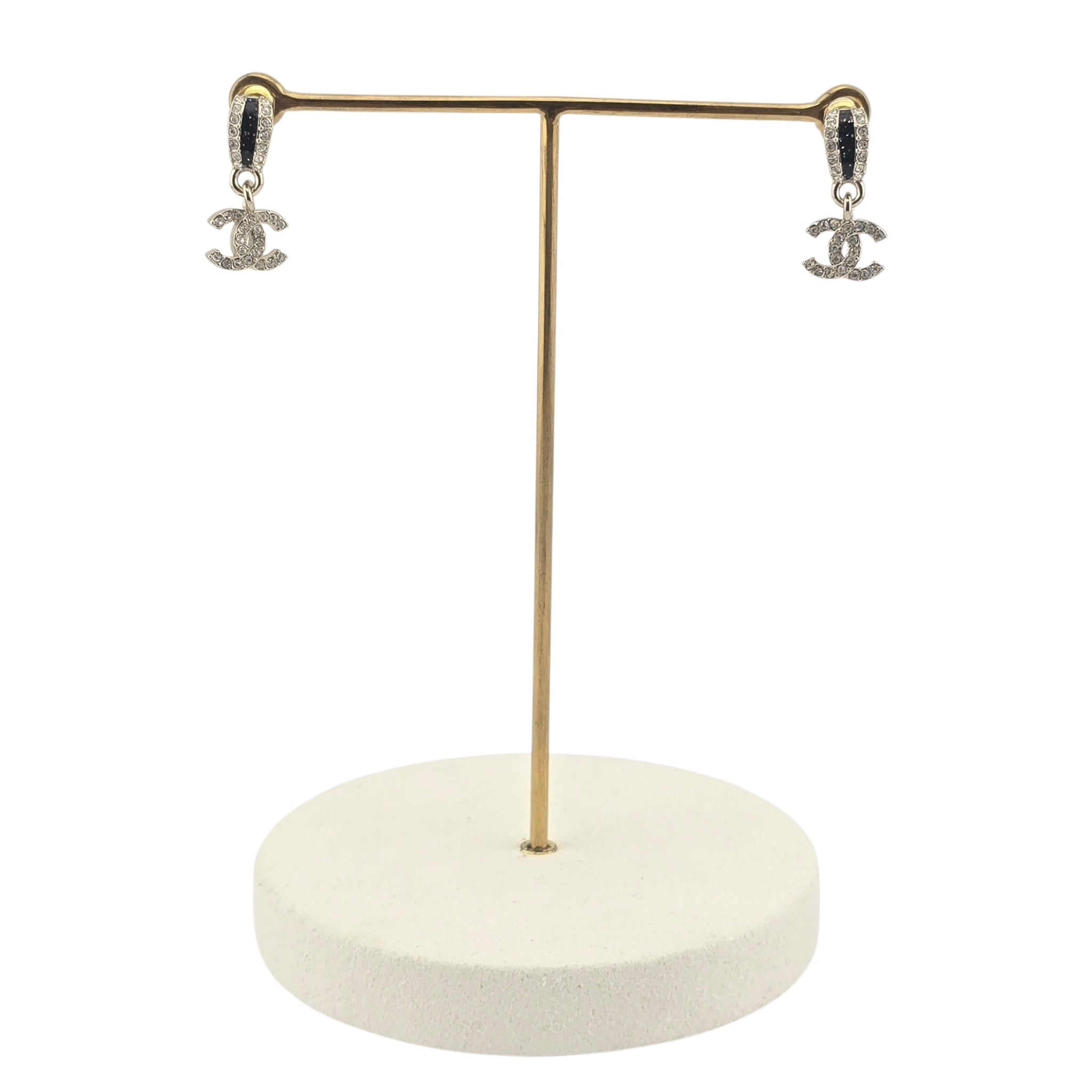 Chanel CC Gold Metallic Enamel Earrings 2025 CHANEL