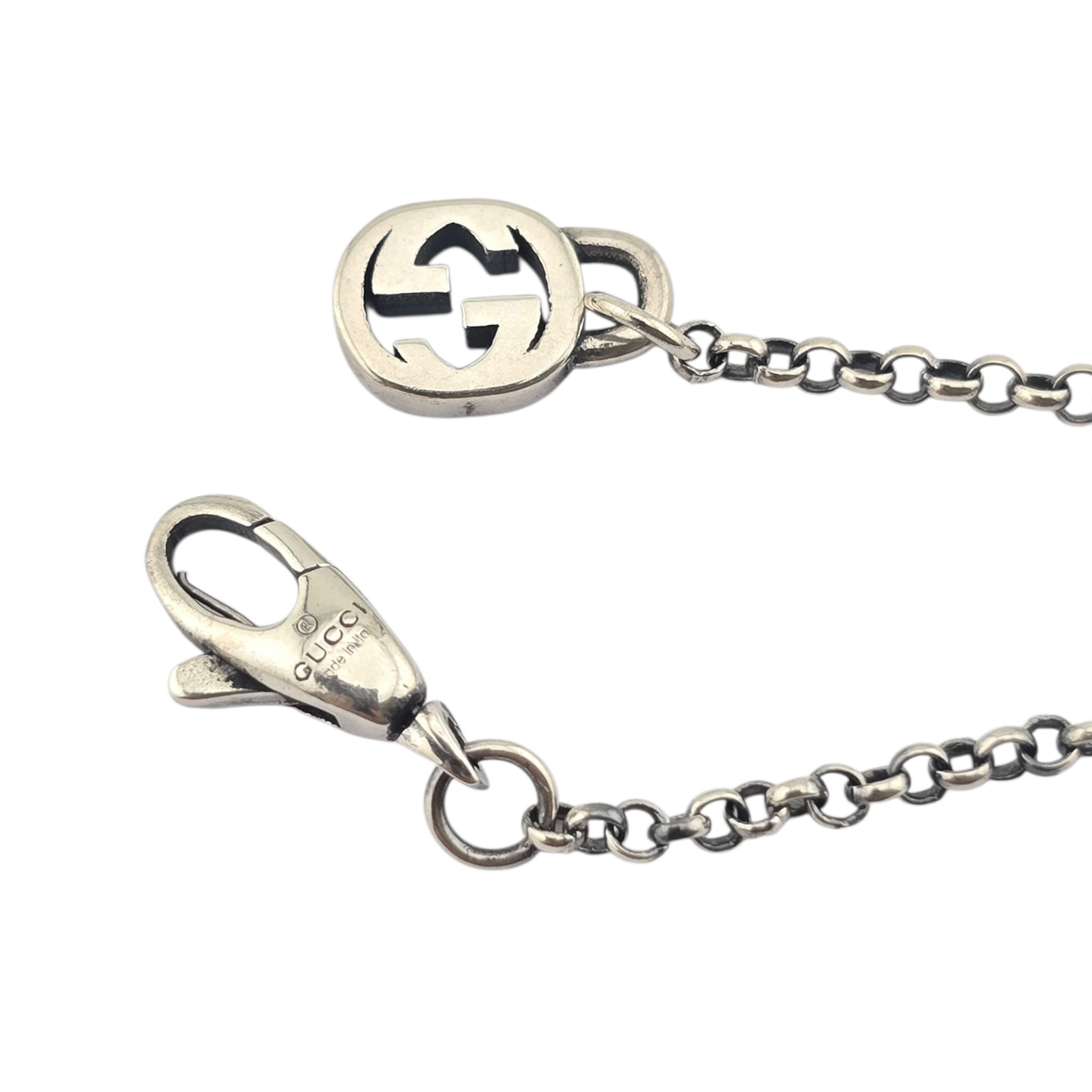 GUCCI Interlocking G Flower Sterling Silver Necklace GUCCI