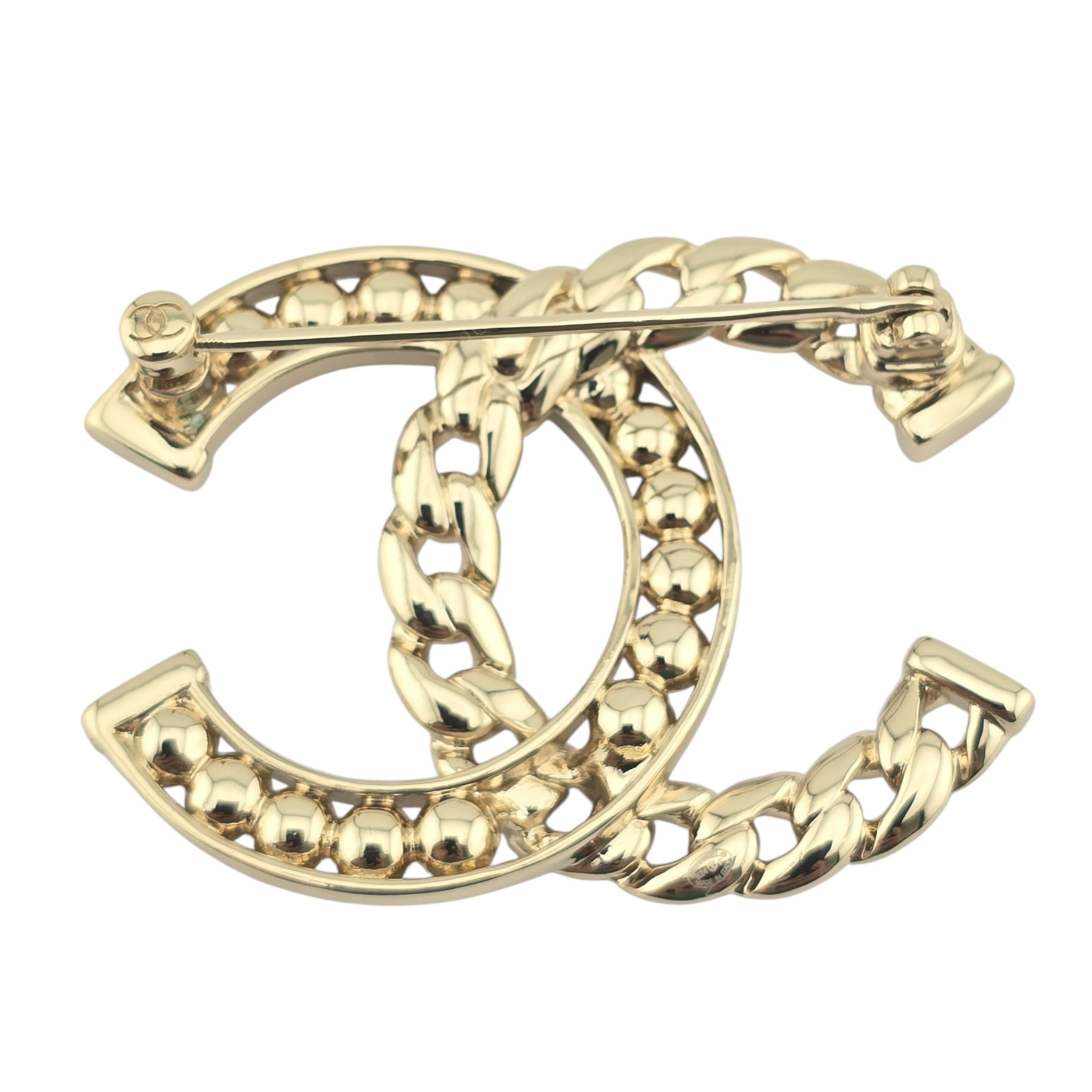 Chanel CC Gold Crystal Brooch 2024 CHANEL