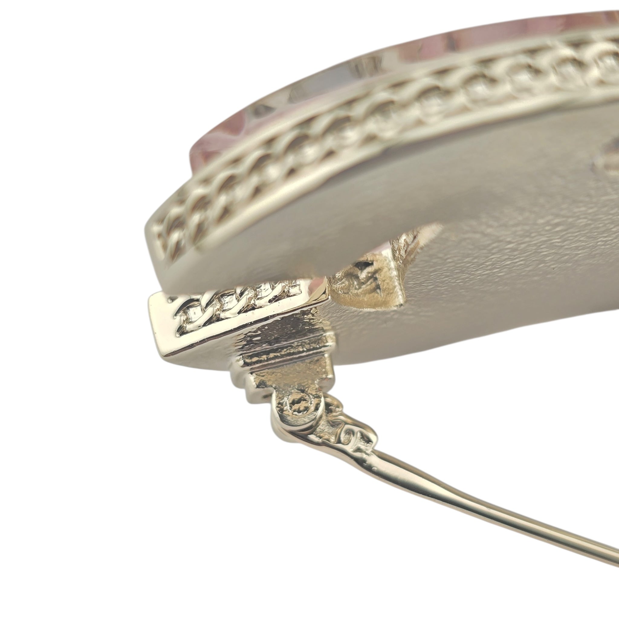 Chanel CC Gold Pink Resin Brooch 2025 CHANEL