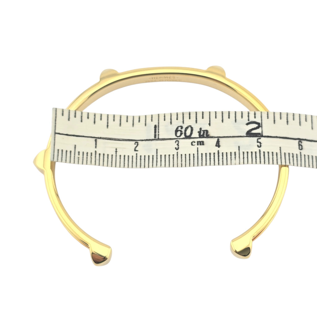 Hermes Athena Red Gold Leather Bracelet HERMES