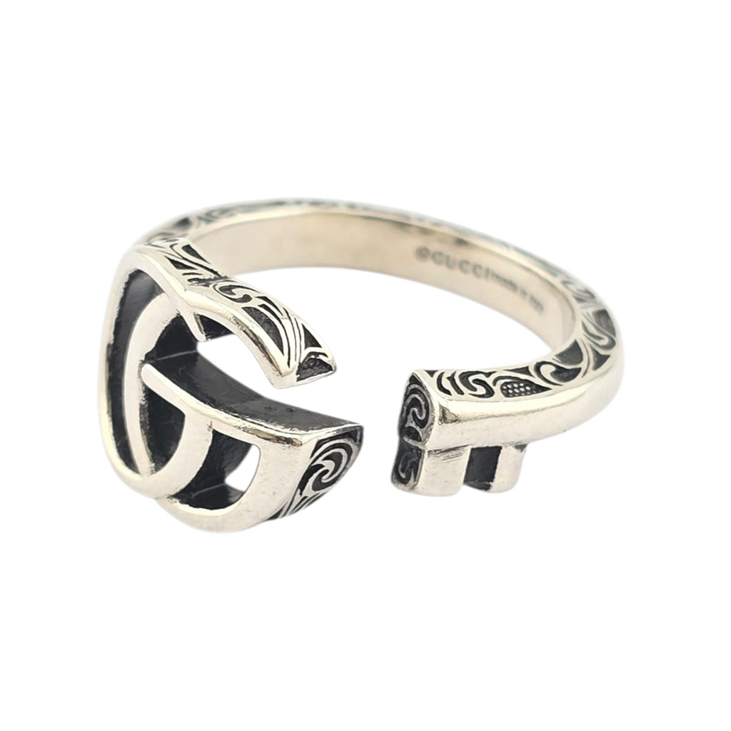 GUCCI GG Marmont Key Motif Silver Ring GUCCI