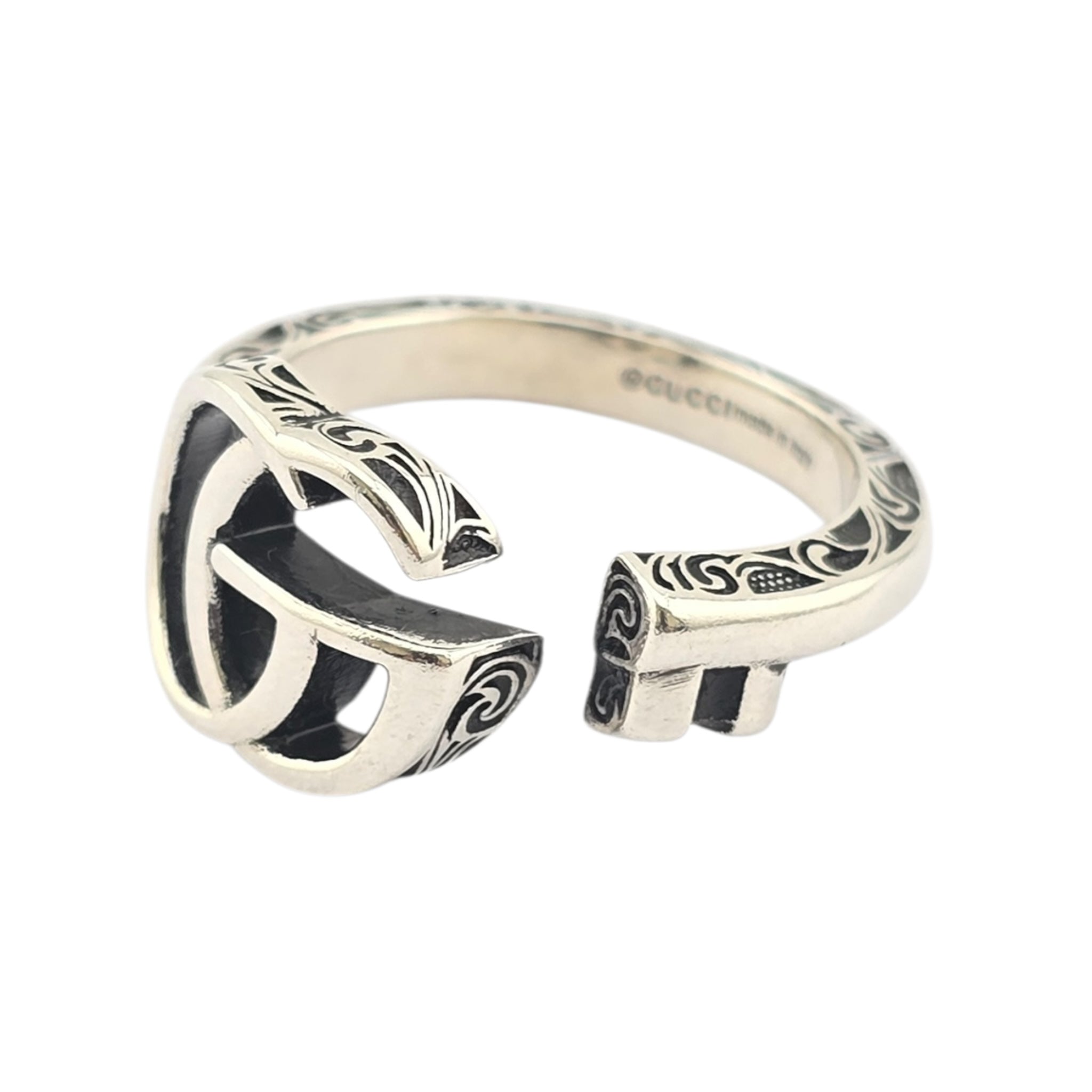 GUCCI GG Marmont Key Motif Silver Ring GUCCI
