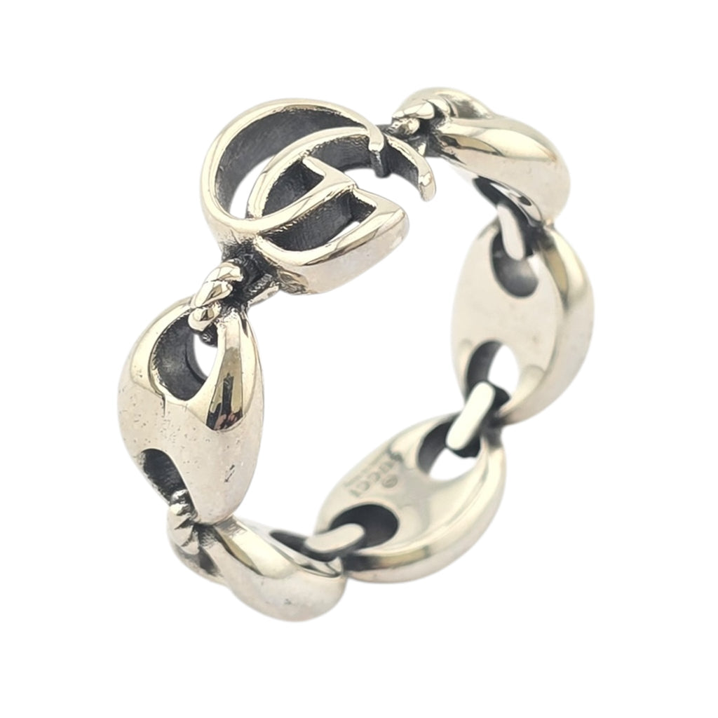 GUCCI GG Anchor Sterling Silver Ring GUCCI