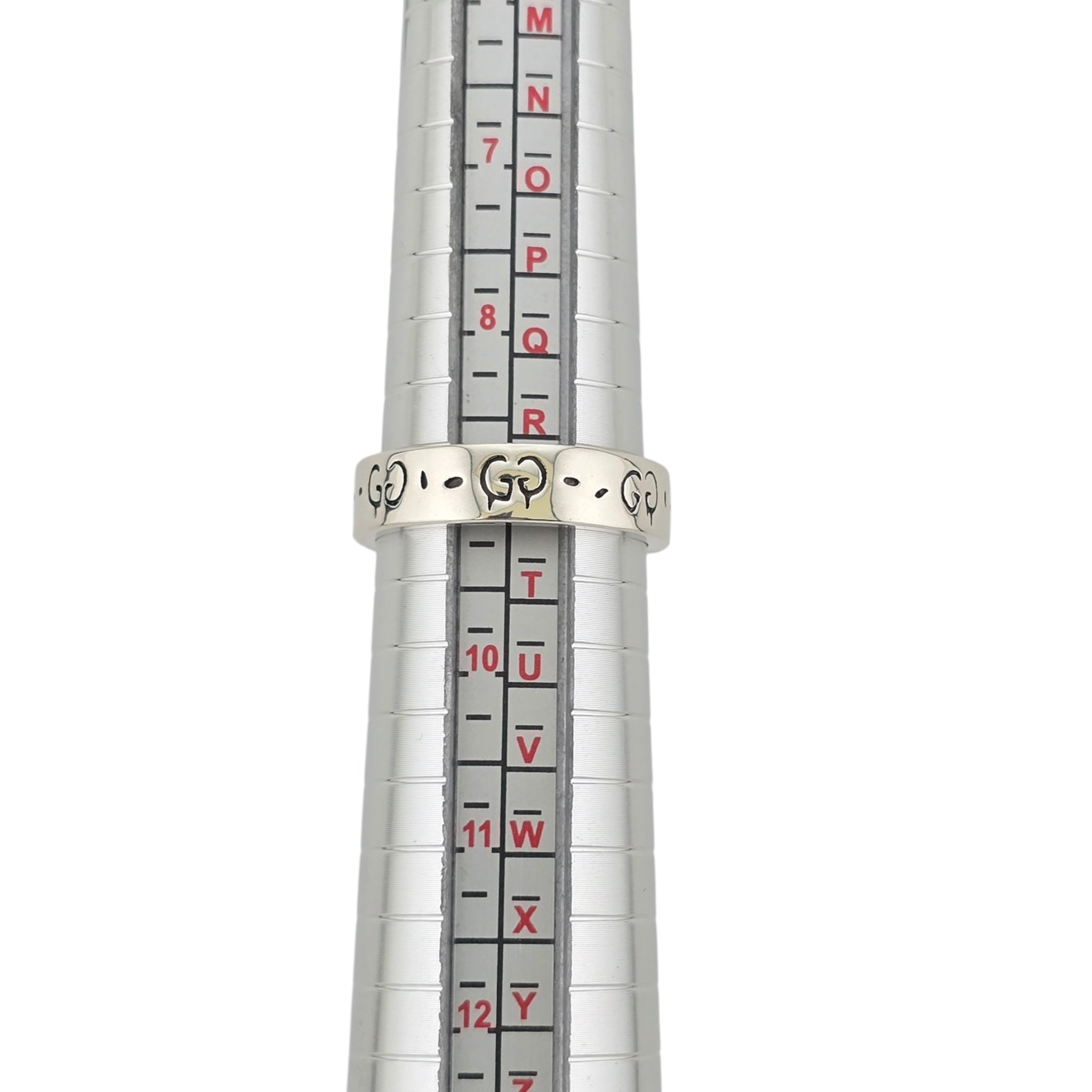 GUCCI Ghost Skull Silver GG Ring 4mm GUCCI