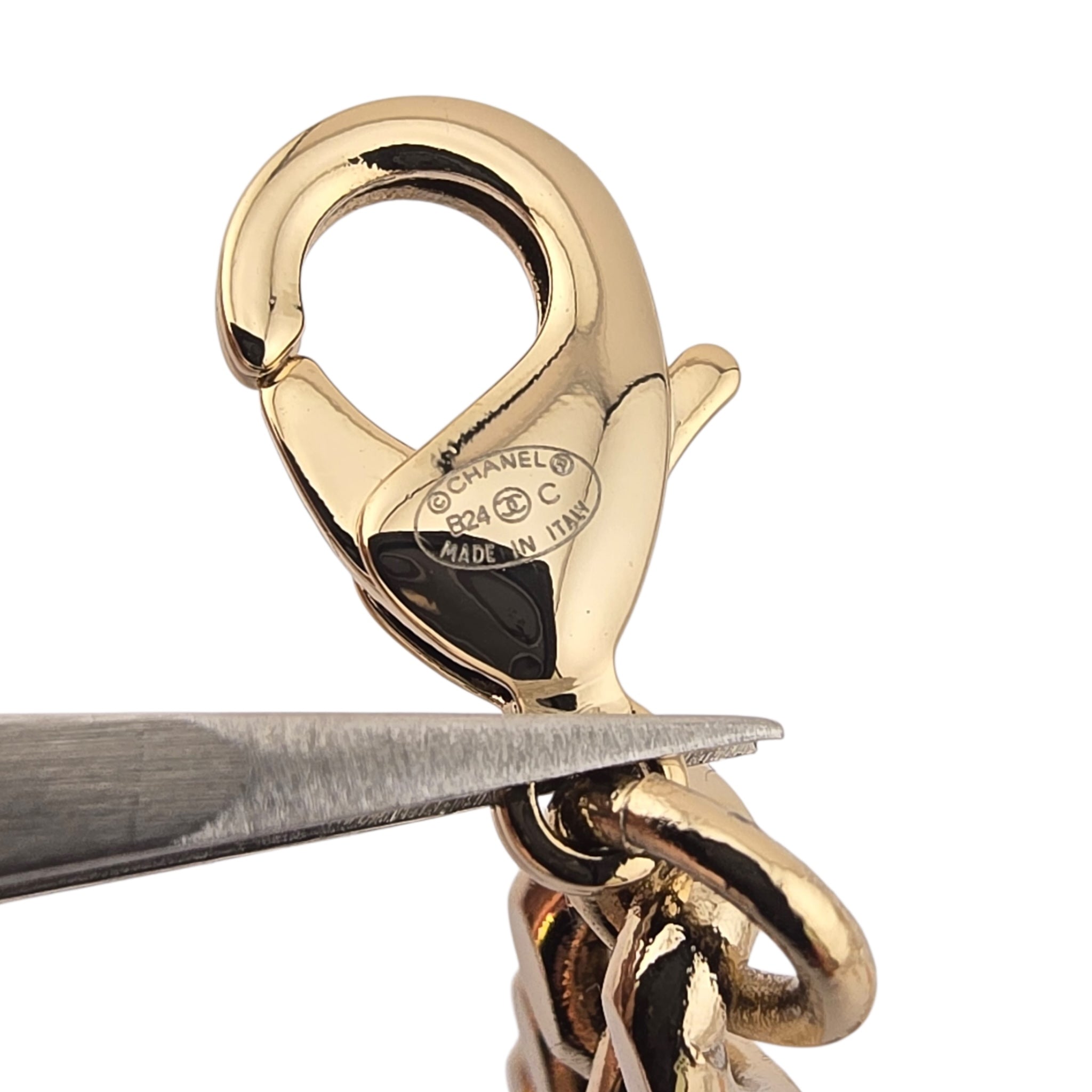 Chanel CC Metal Enamel Chain Gold Multicolor Necklace B24C CHANEL