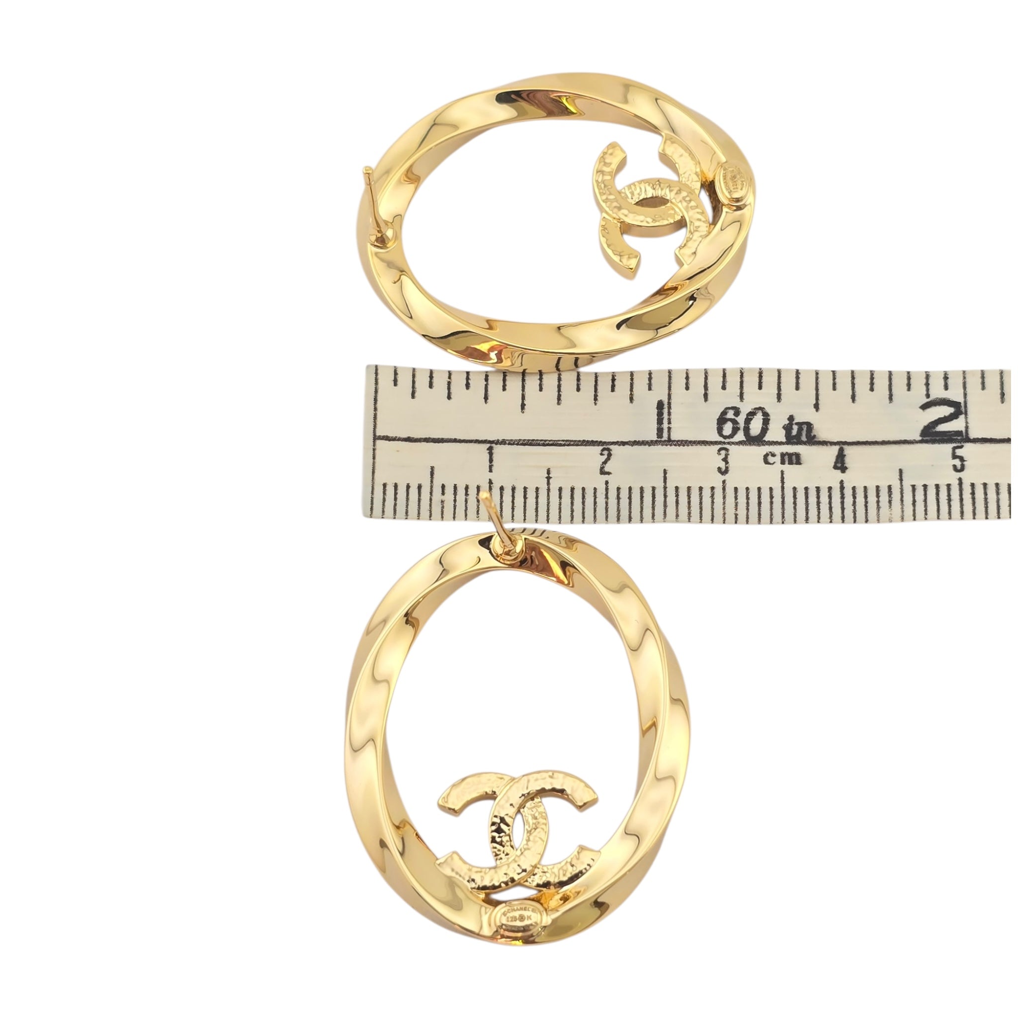 Chanel CC Gold Oval Earrings 2025 CHANEL