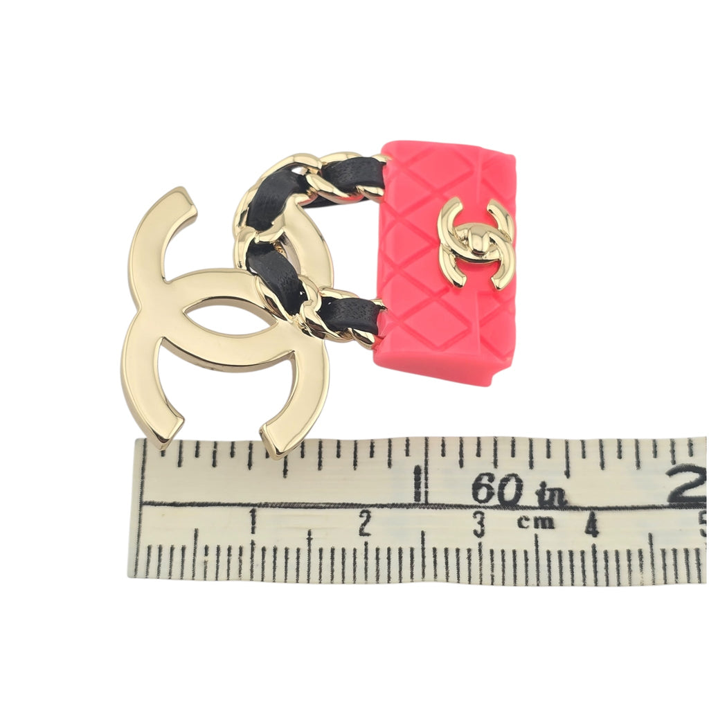 Chanel CC Matelasse Pink Gold Brooch B23 CHANEL