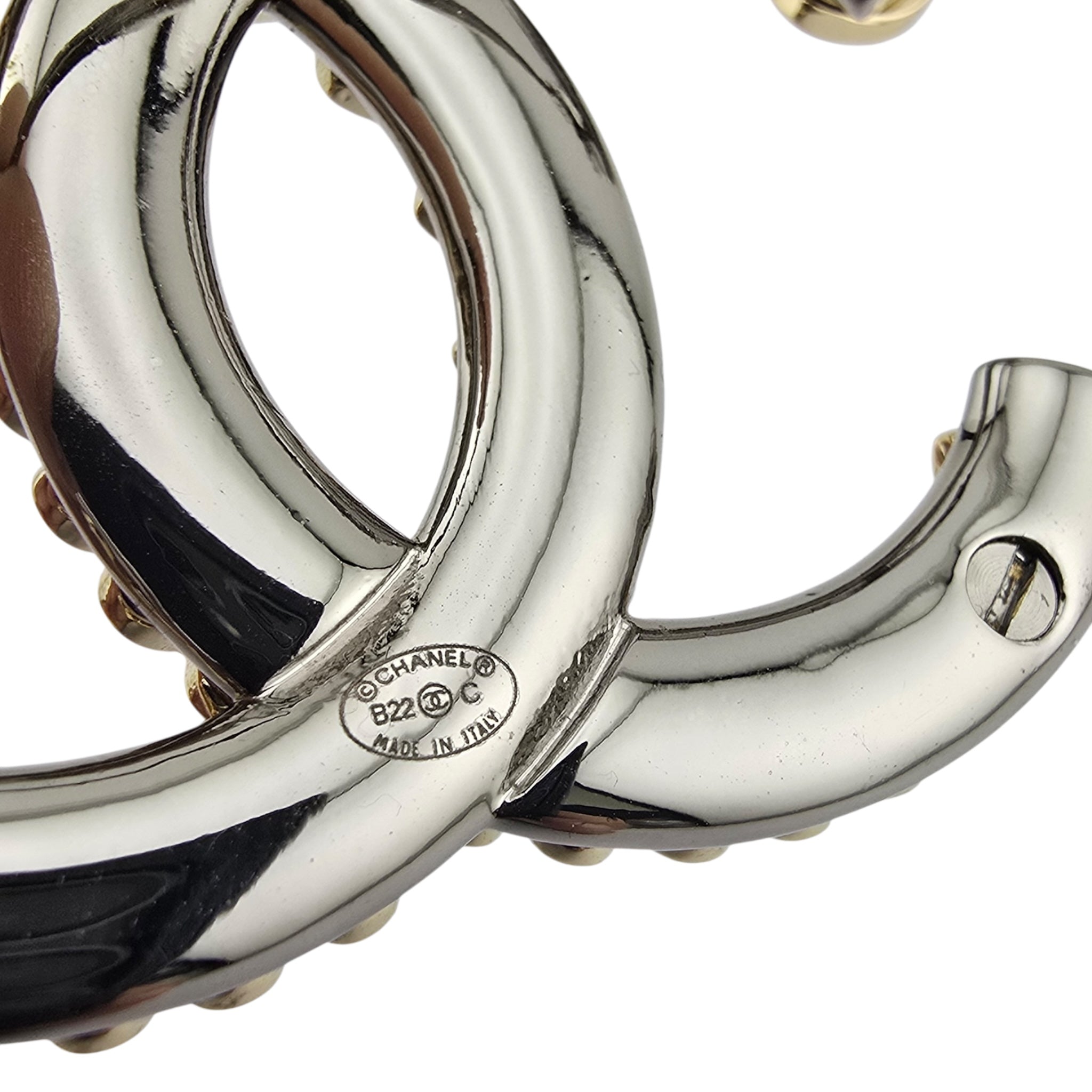 Chanel CC Gold Ruthenium Hearts Brooch 2022 CHANEL