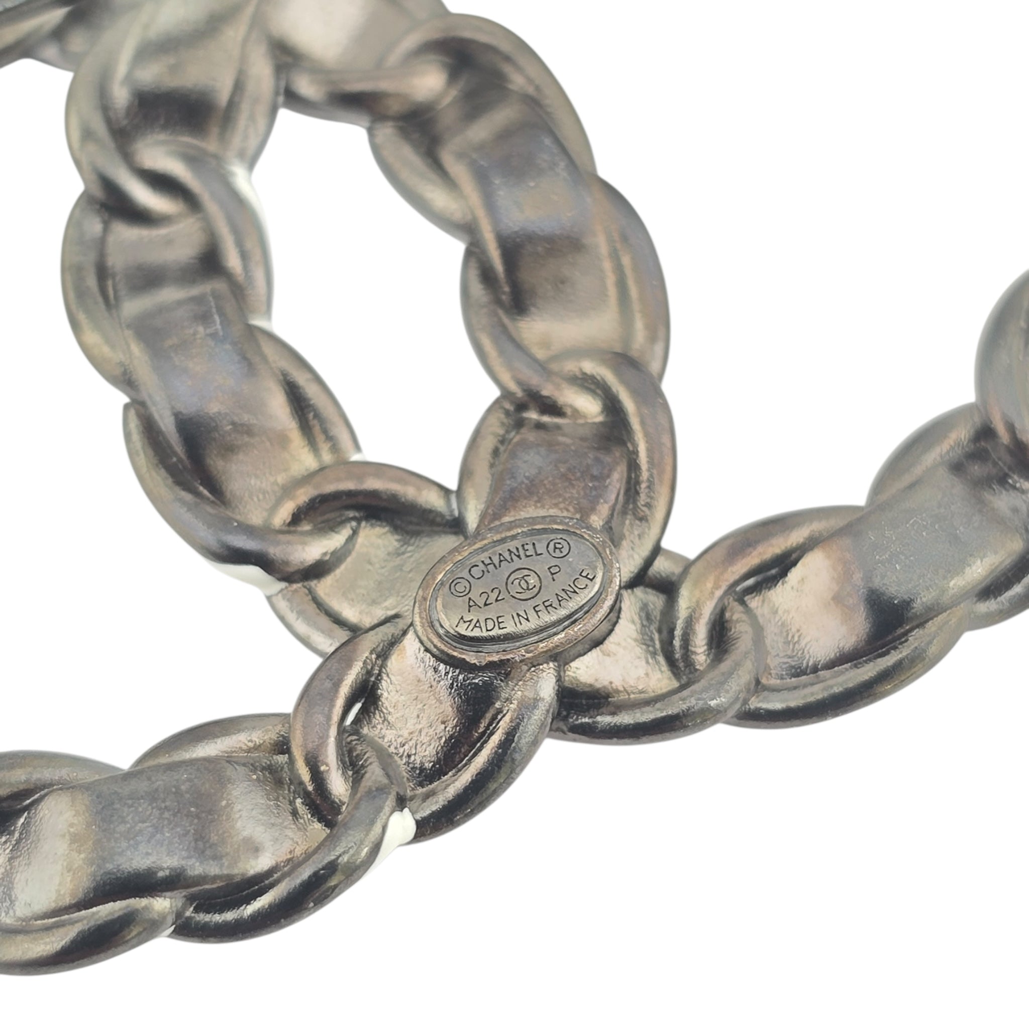 Chanel Metallic Lambskin Chain CC Brooch 2022 CHANEL