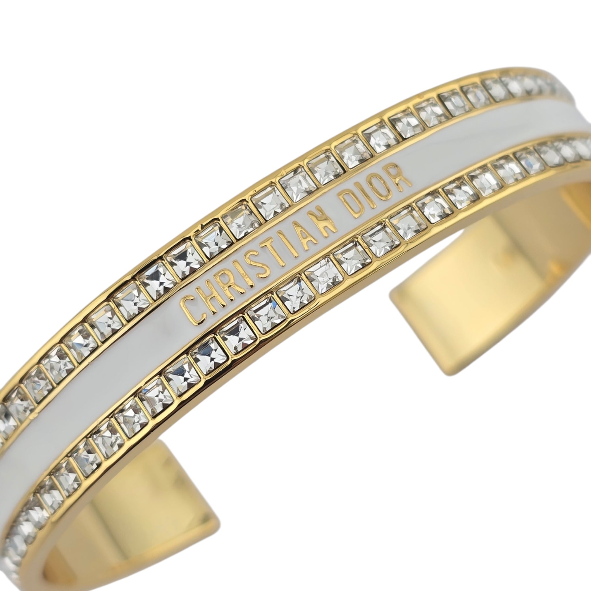 Christian Dior Code Bangle White Enamel Bracelet DIOR