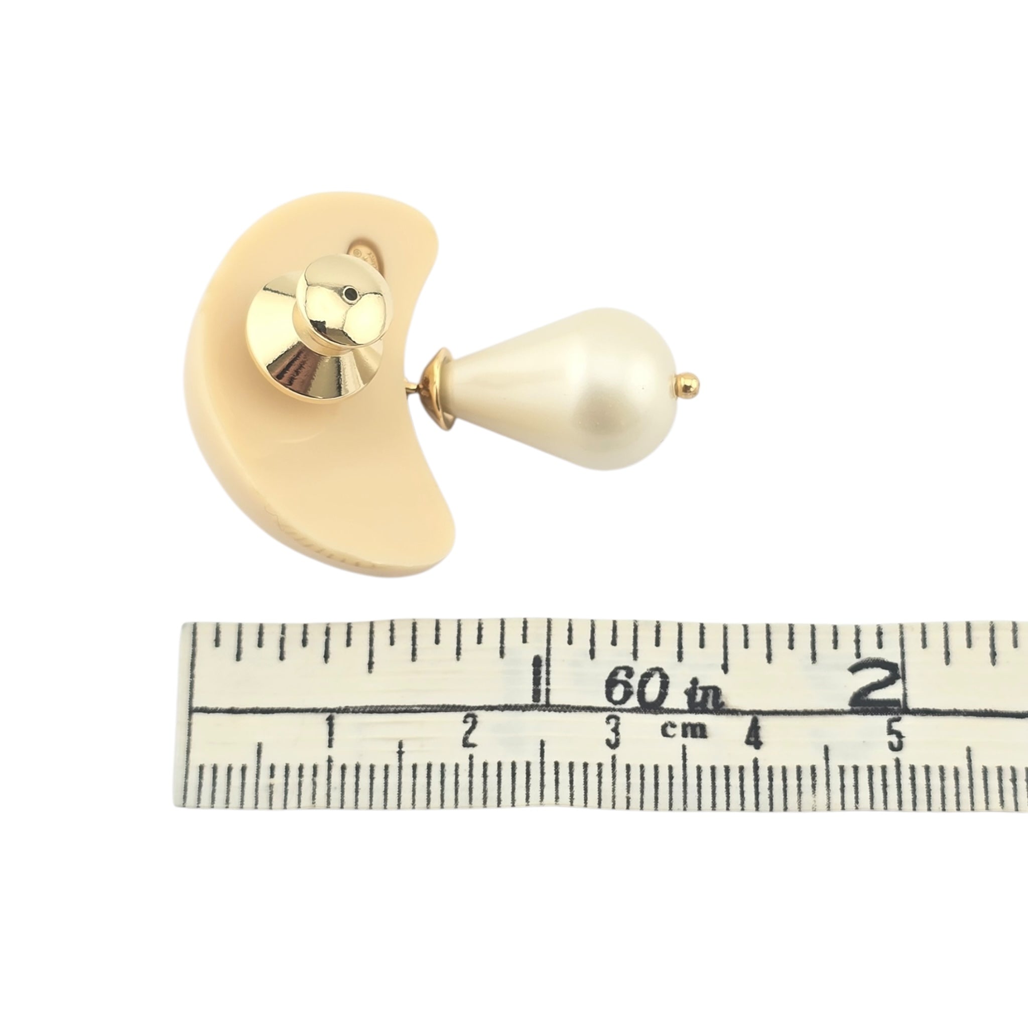 Chanel CC Mushroom Gold Faux Pearl Pin Brooch CHANEL