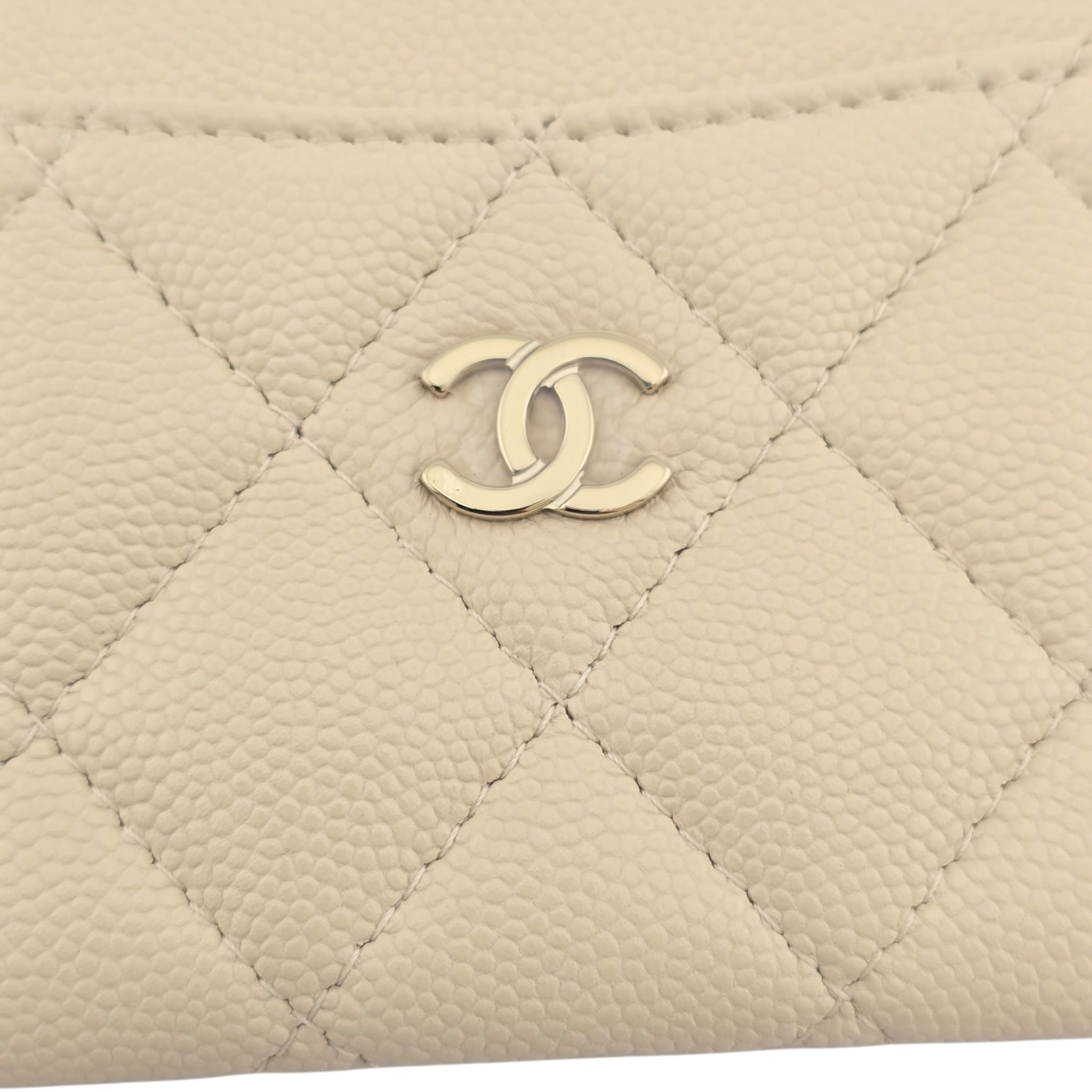 Chanel CC Caviar Beige Classic Cardholder CHANEL