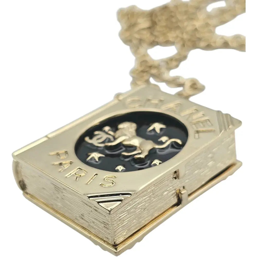 Chanel Enamel Lion Book Locket Pendant Necklace Cruise 2022 CHANEL
