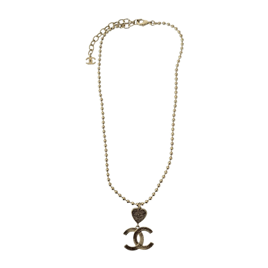 Chanel CC Pink Heart Pendant Necklace 2024 CHANEL