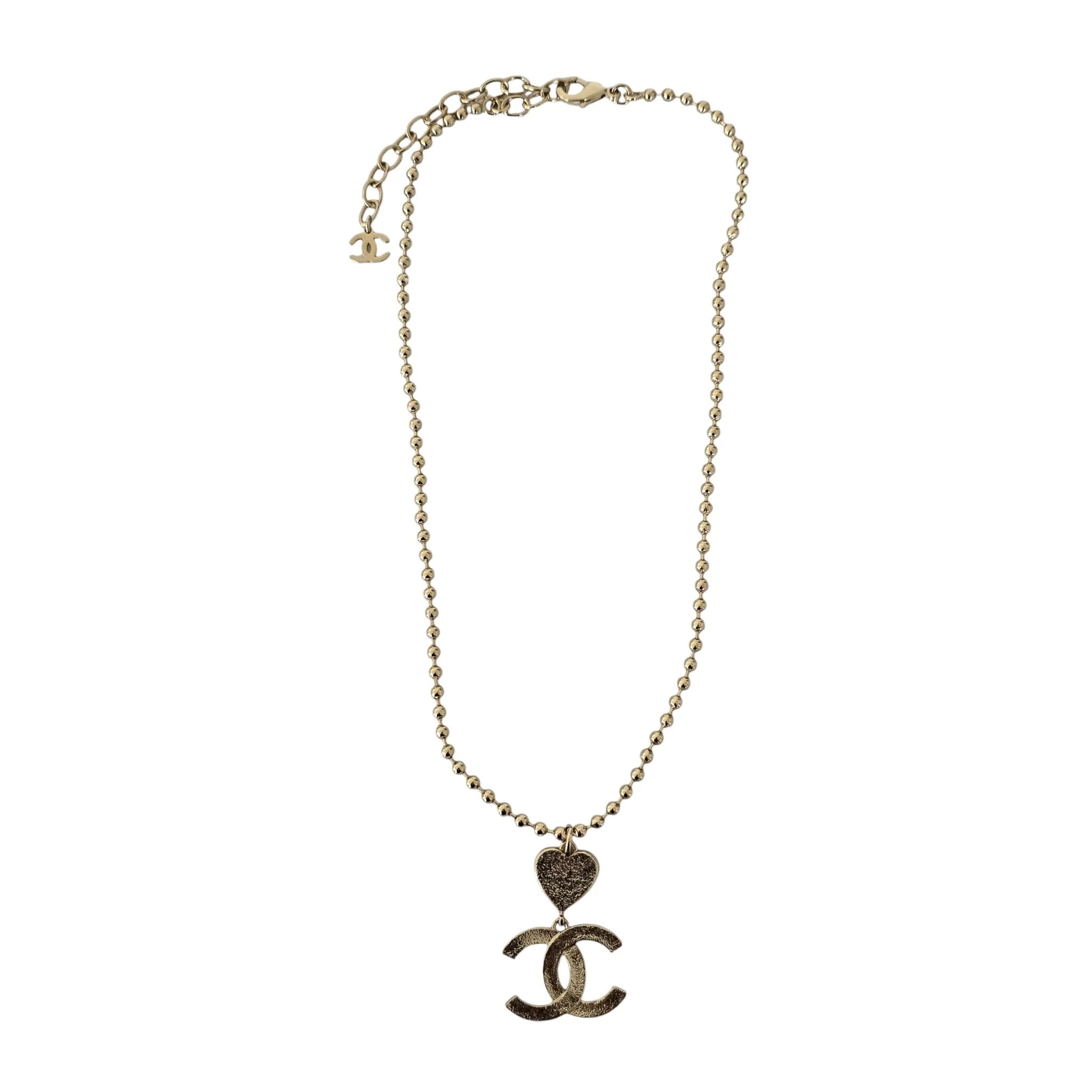 Chanel CC Pink Heart Pendant Necklace 2024 CHANEL