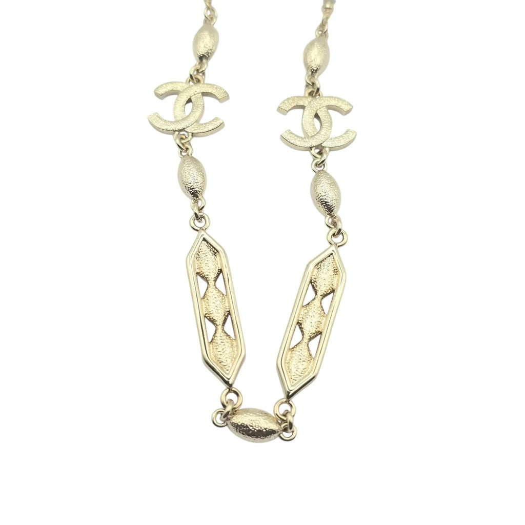Chanel CC Gold Crystal/Pearl Necklace 2024 CHANEL