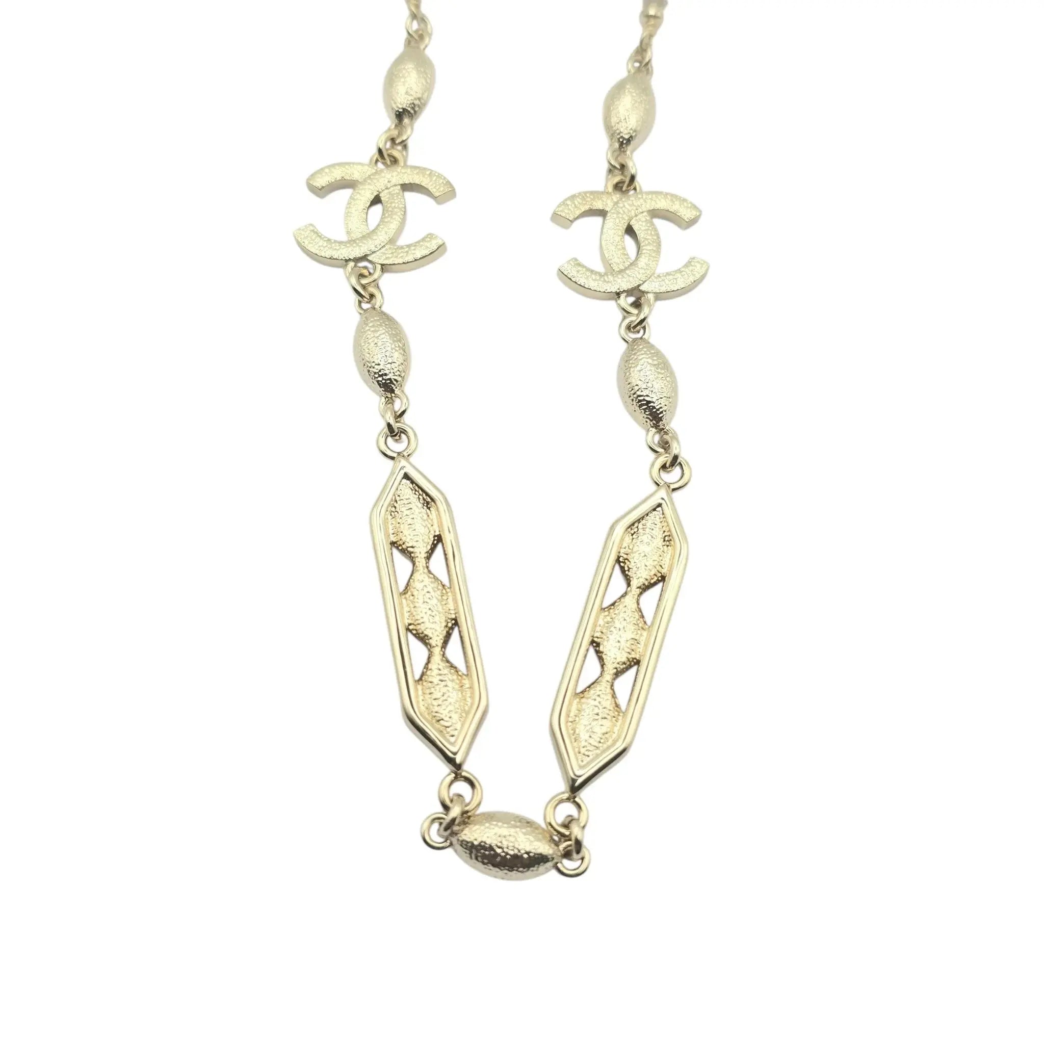 Chanel CC Gold Crystal/Pearl Necklace 2024 CHANEL