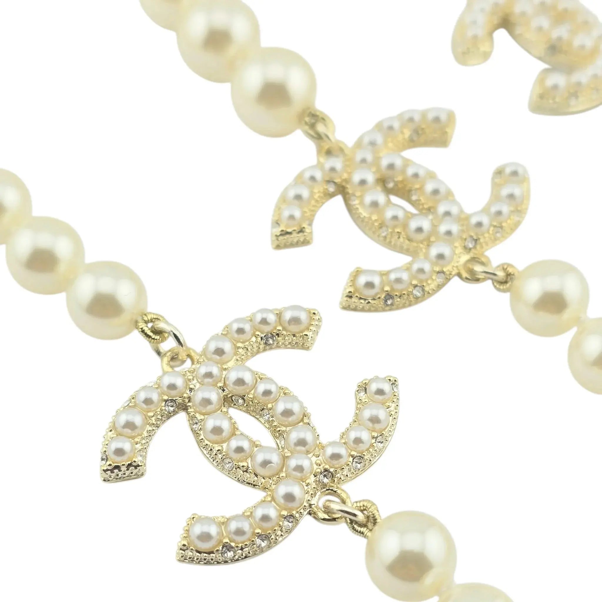 Chanel CC Long Faux Pearl 100th Anniversary Necklace 2017 CHANEL