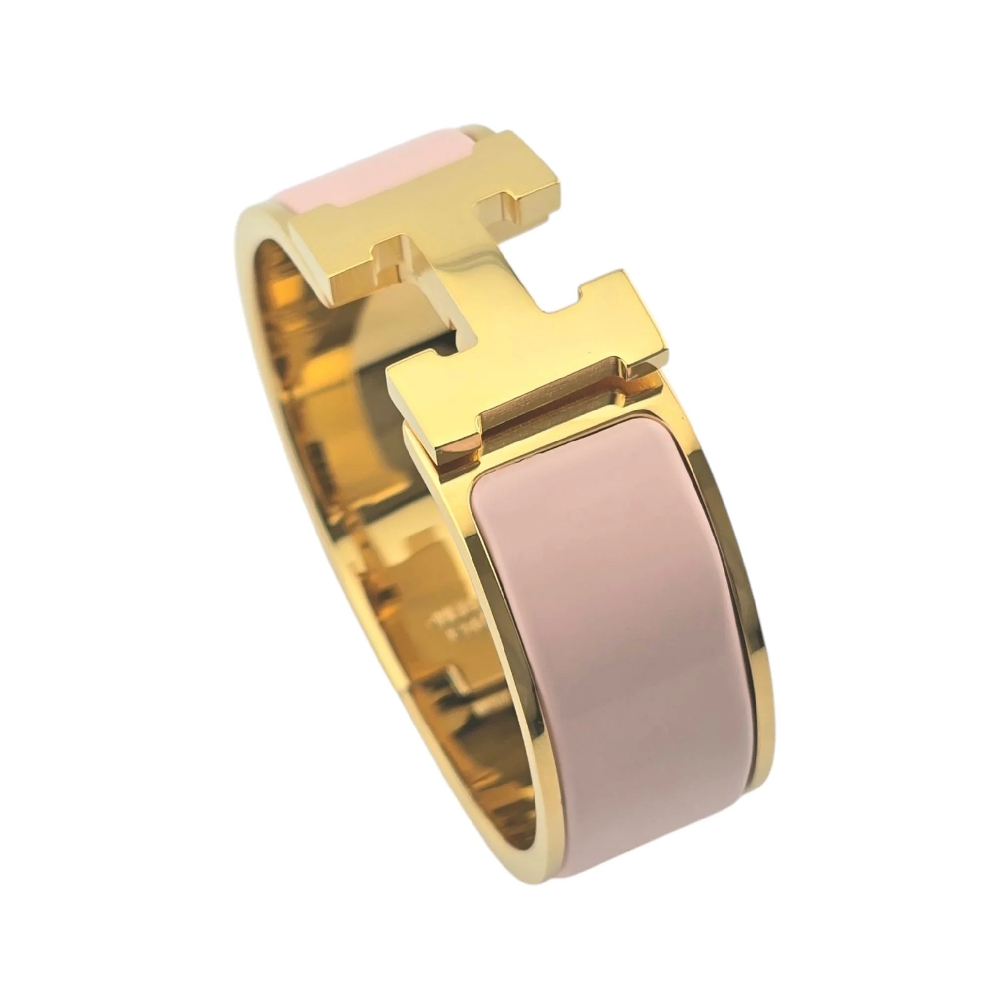Hermès Clic Clac H Bracelet (Pink) Rose Candeur Gold GM HERMES