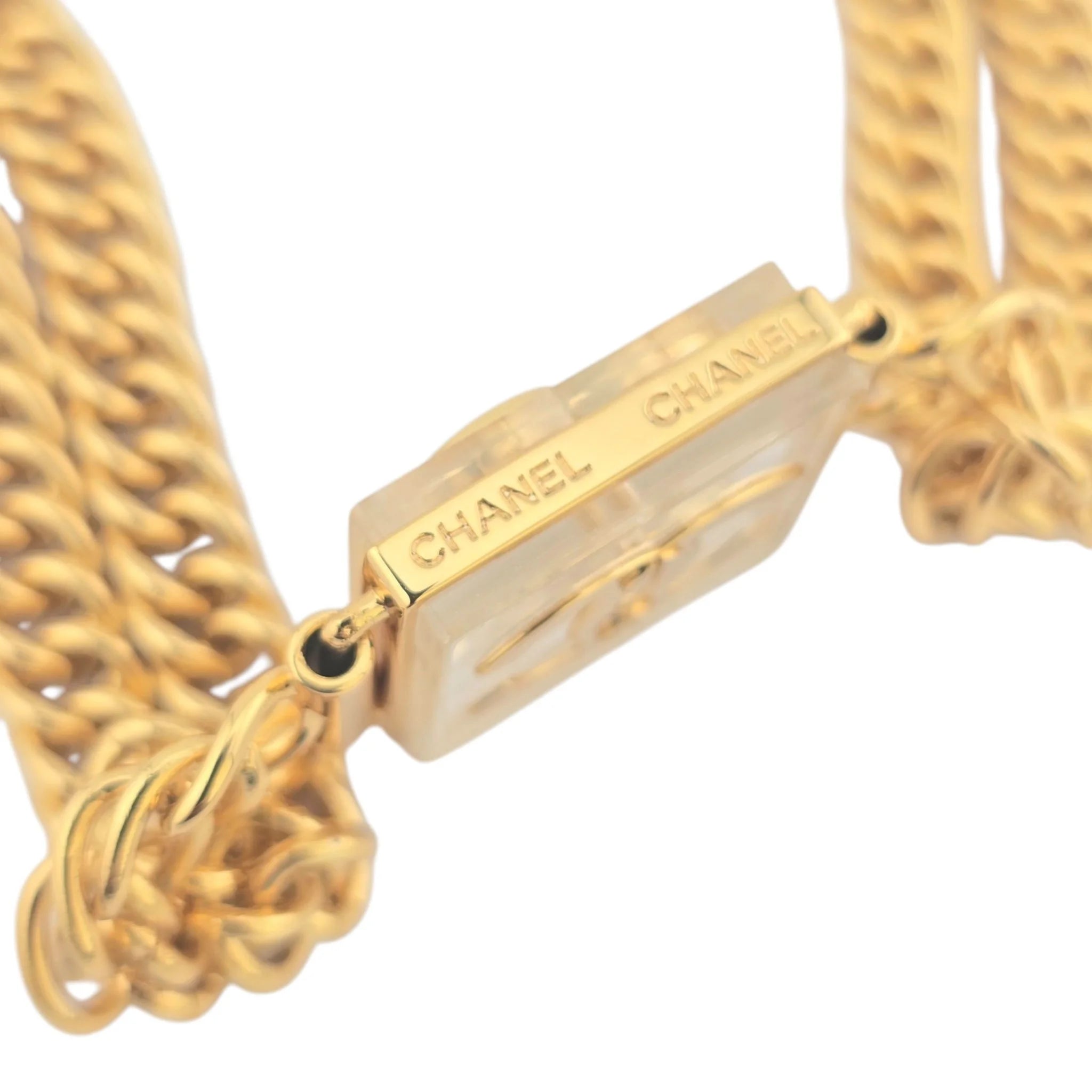 Chanel CC Coco Gold Square Pendant Choker Necklace C2023 CHANEL