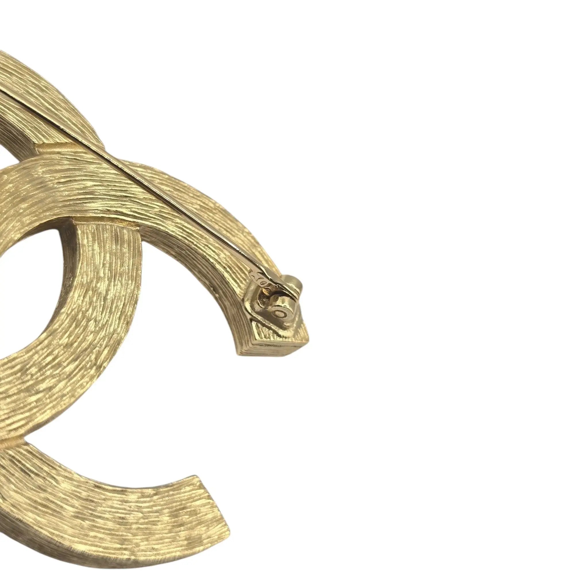Chanel CC Logo Gold Rhinestone Brooch 2024 CHANEL