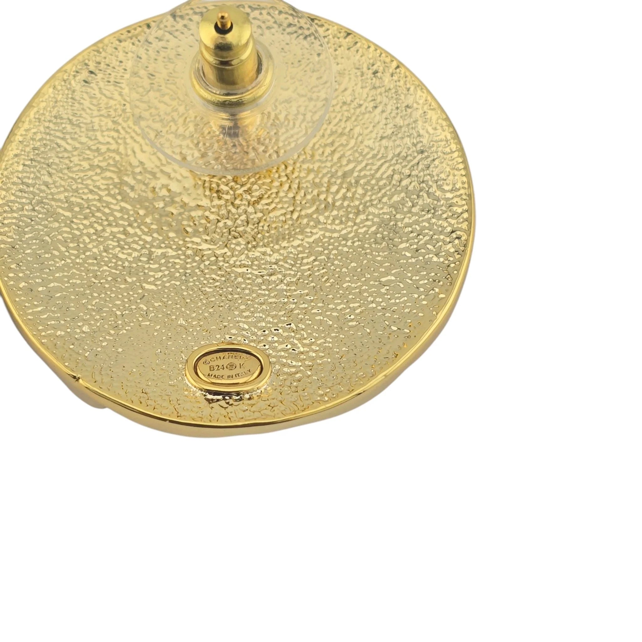 Chanel CC Round Gold Earrings 2024 CHANEL