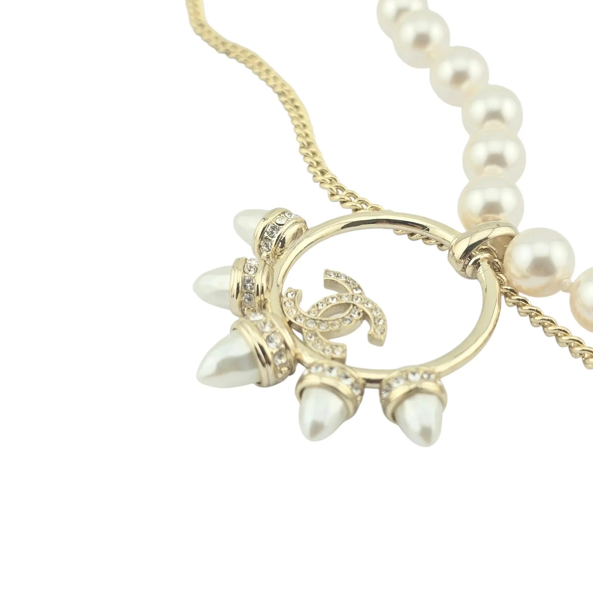 Chanel CC Coco Faux Pearl Crystal Necklace 2022 CHANEL