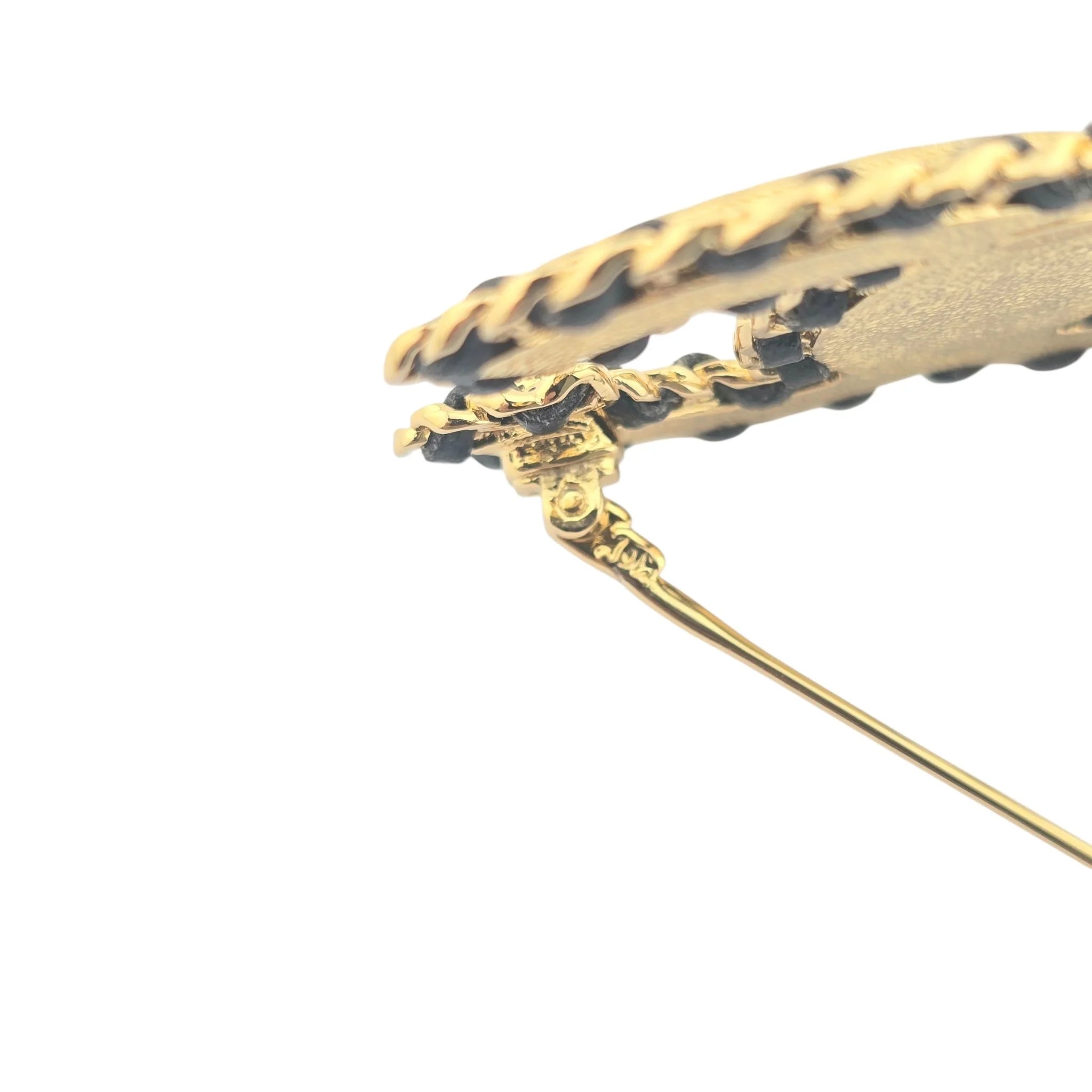 Chanel CC Gold Leather Brooch 2024 CHANEL
