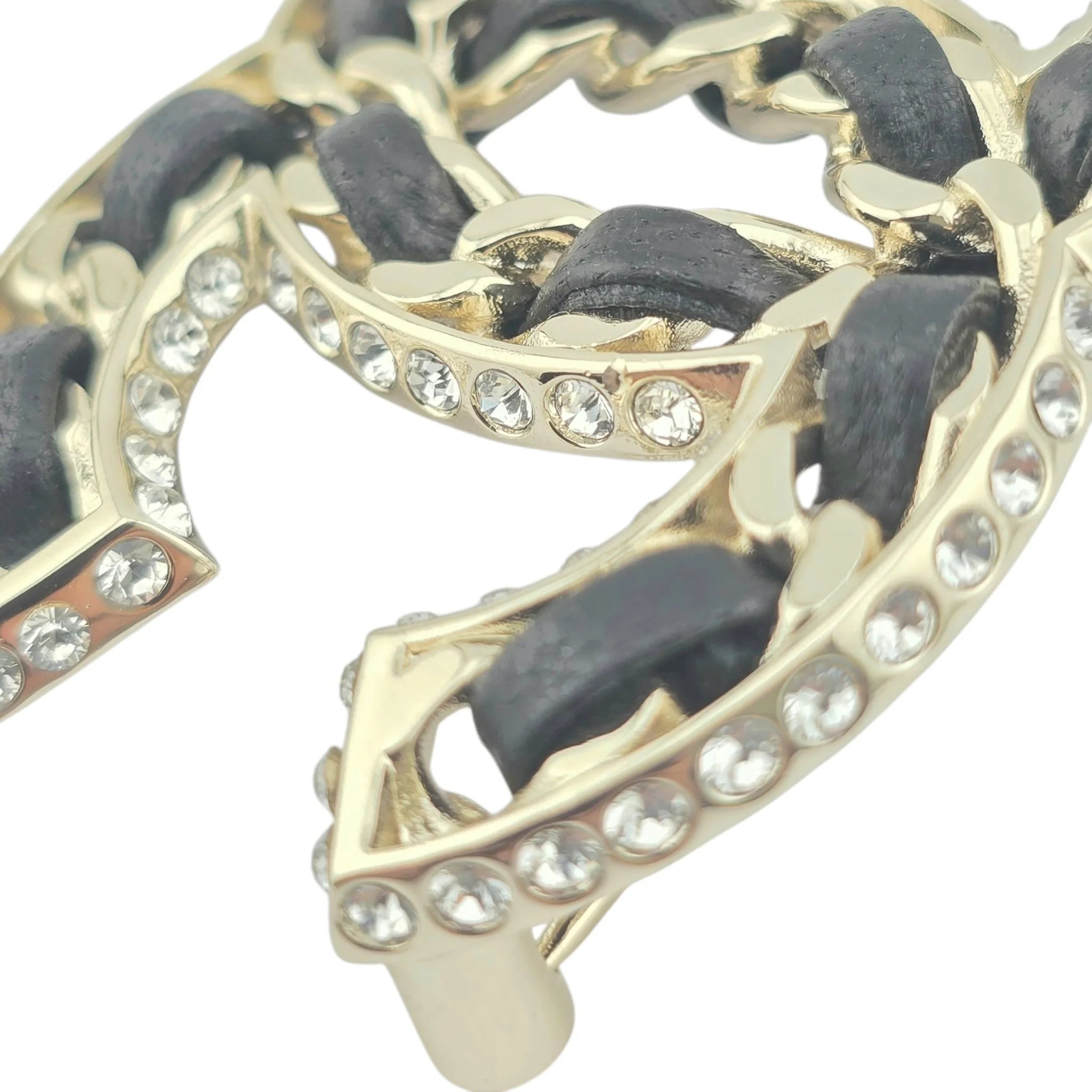Chanel CC Crystal Leather Brooch 2023 CHANEL
