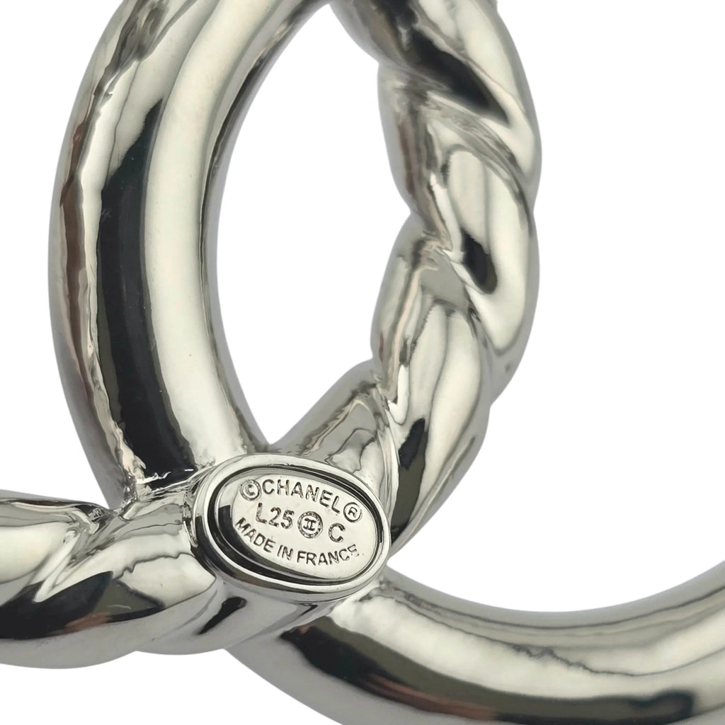 Chanel CC Silver Logo Brooch 2025 CHANEL