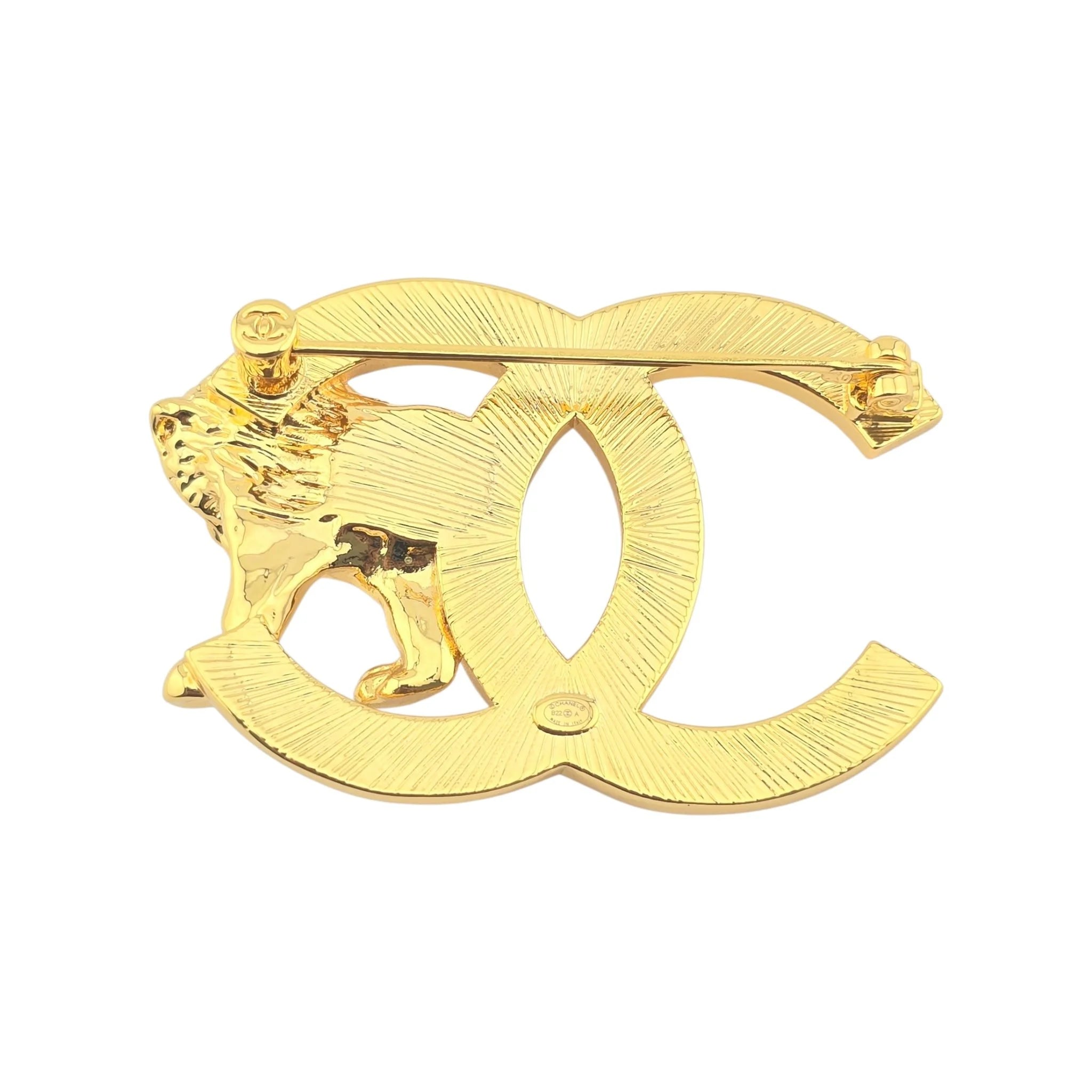 Chanel CC Gold Lion Brooch 2022 CHANEL
