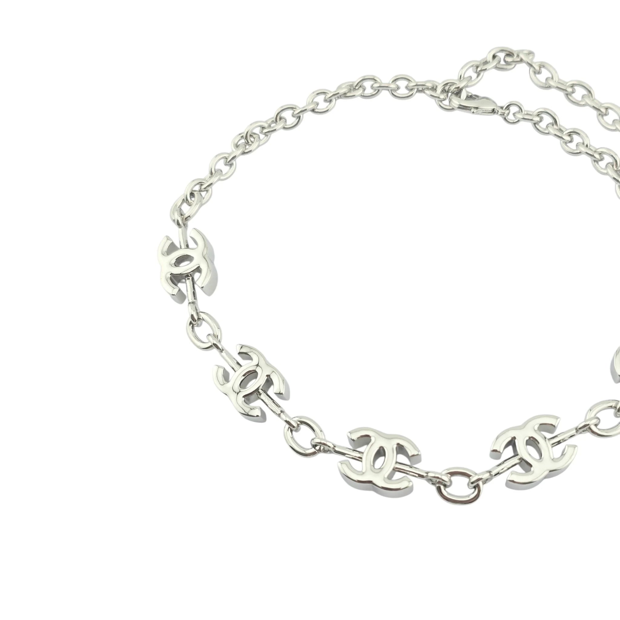 Chanel CC Silver Crystal Choker Necklace 2025 CHANEL