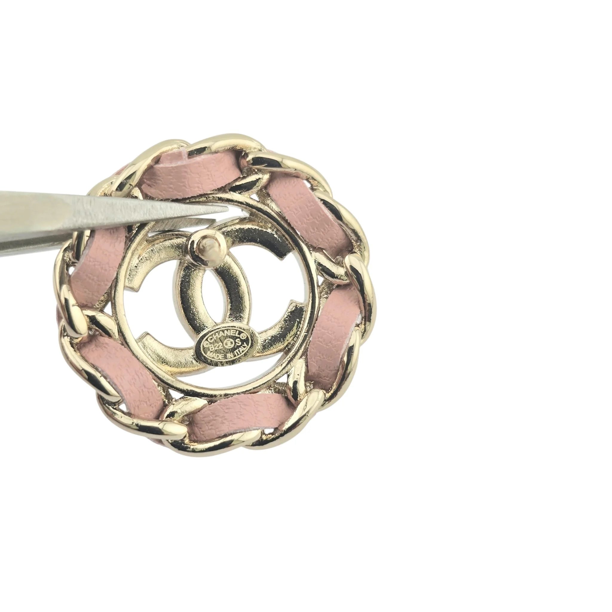 Chanel CC Round Pink Lambskin Earrings 2022 CHANEL